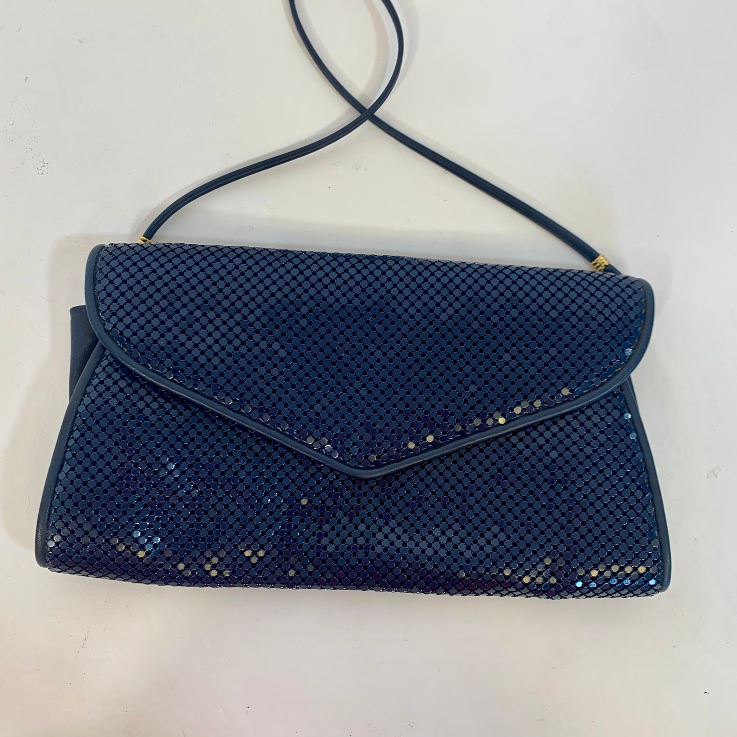 Vintage Whiting & Davis Navy Blue Metal Mesh Purse