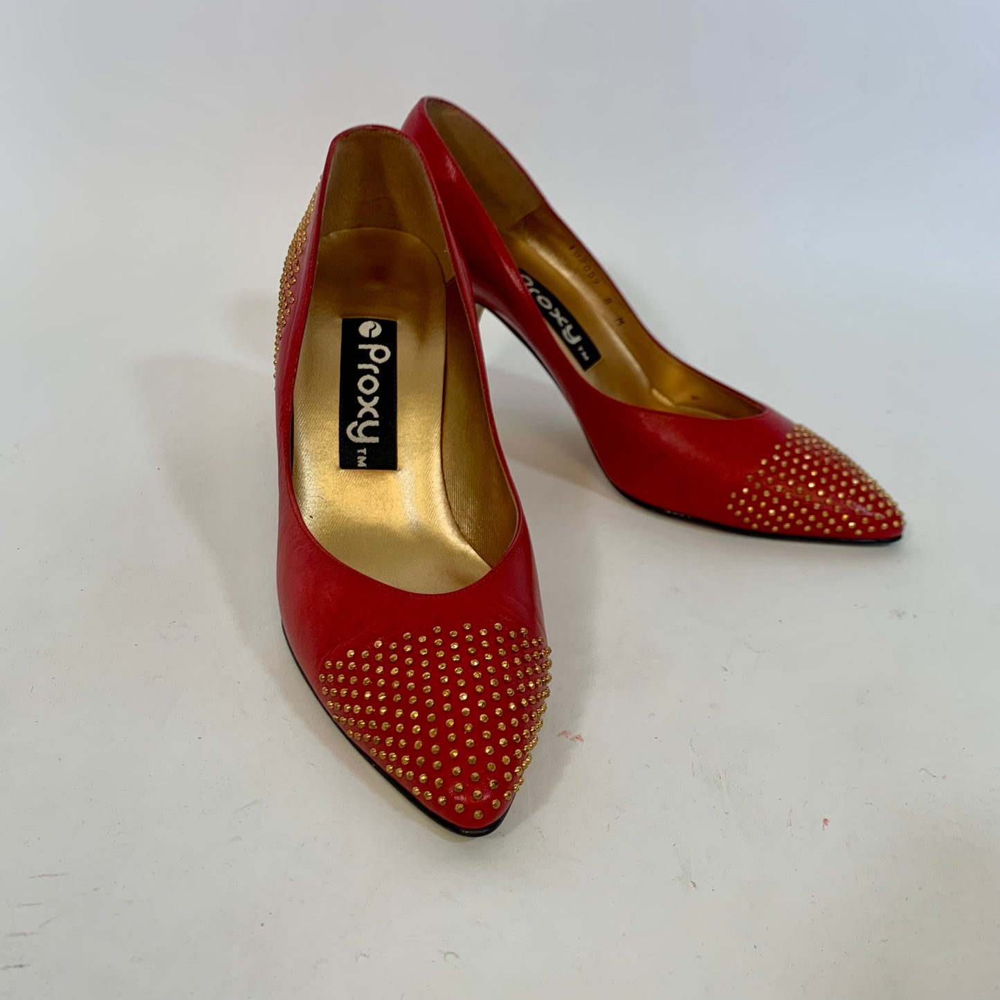 Sz 8 Vintage Proxy Red Leather Heels