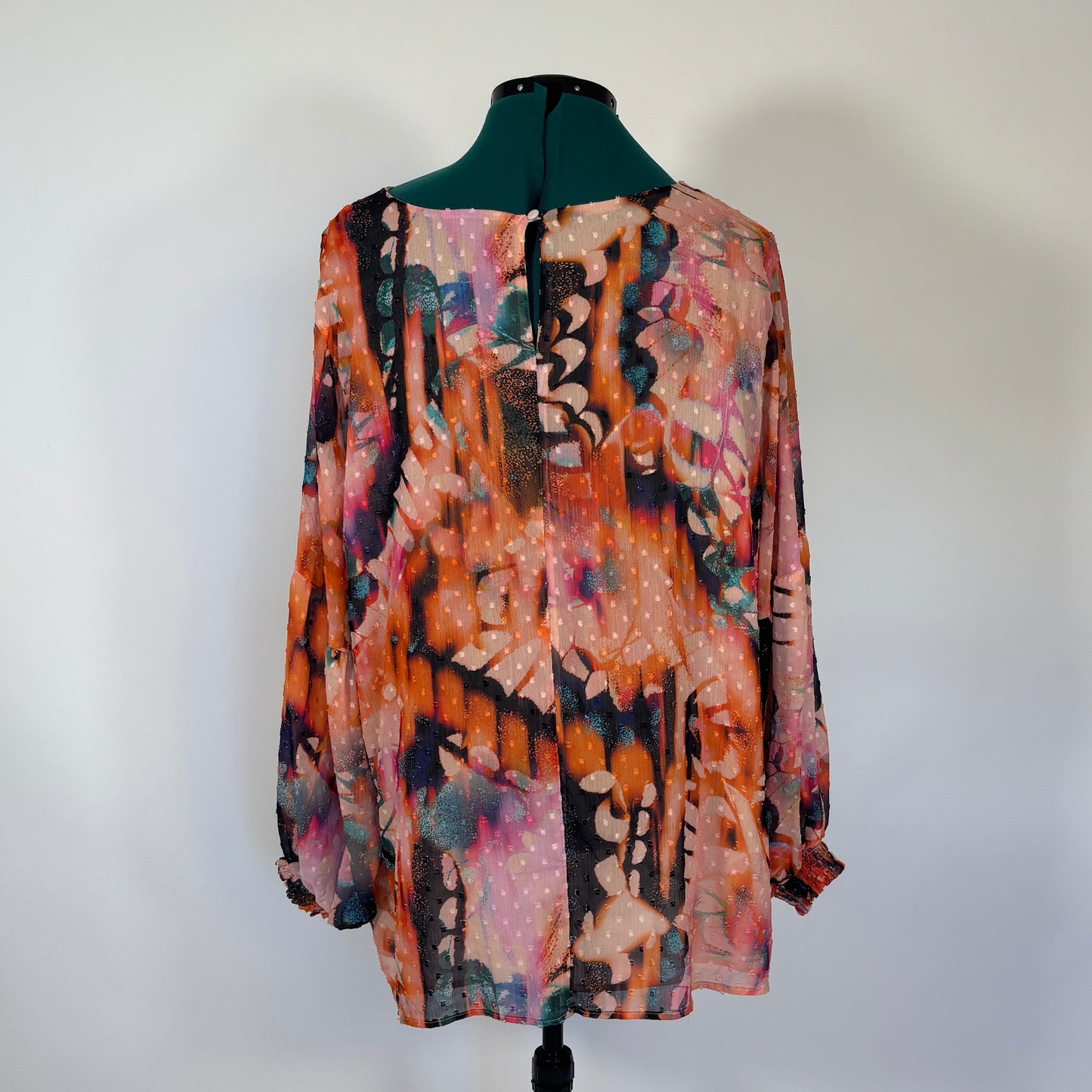 Torrid Abstract Watercolor Balloon Sleeve Top