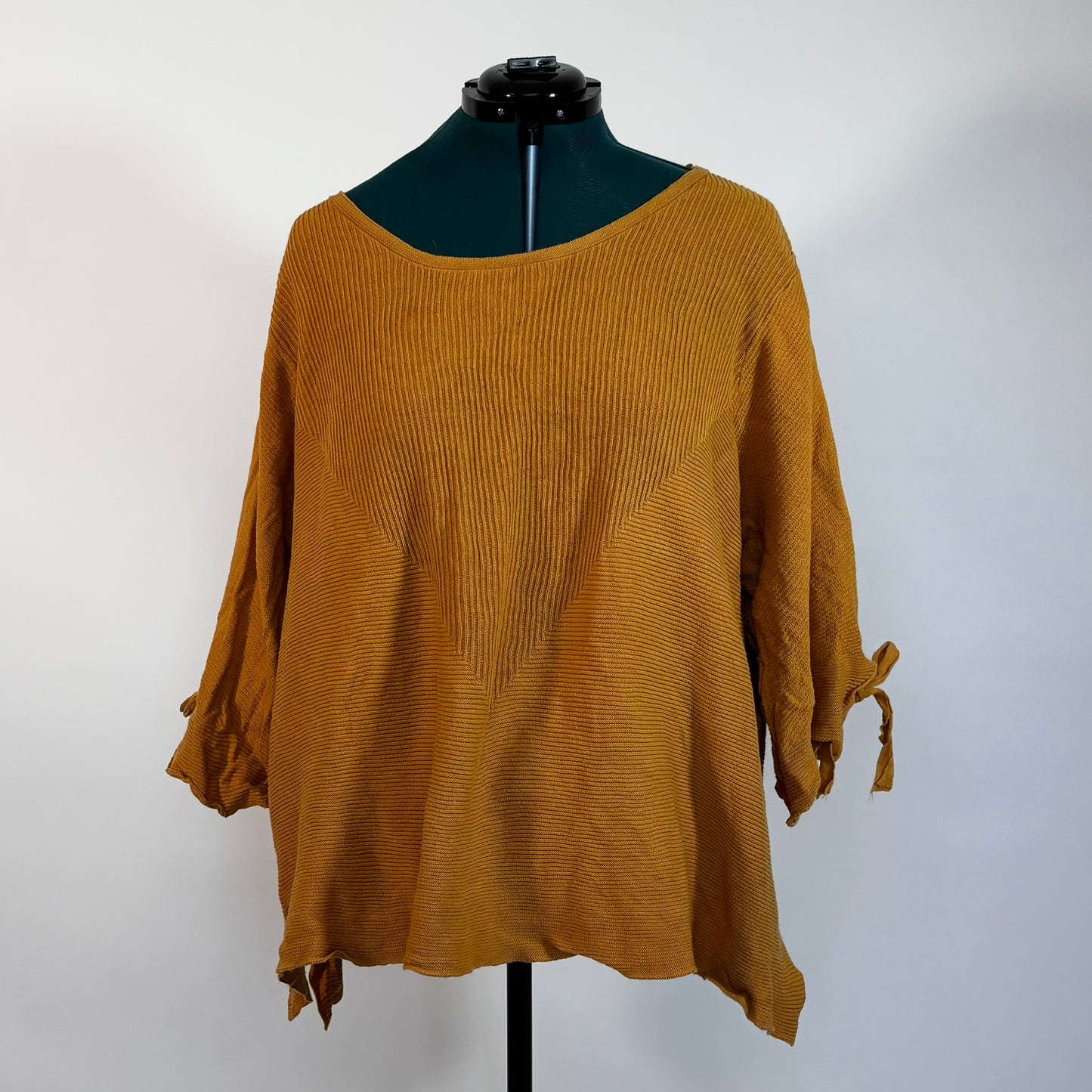 Mustard Yellow 3/4 Length Sleeve Knit Top