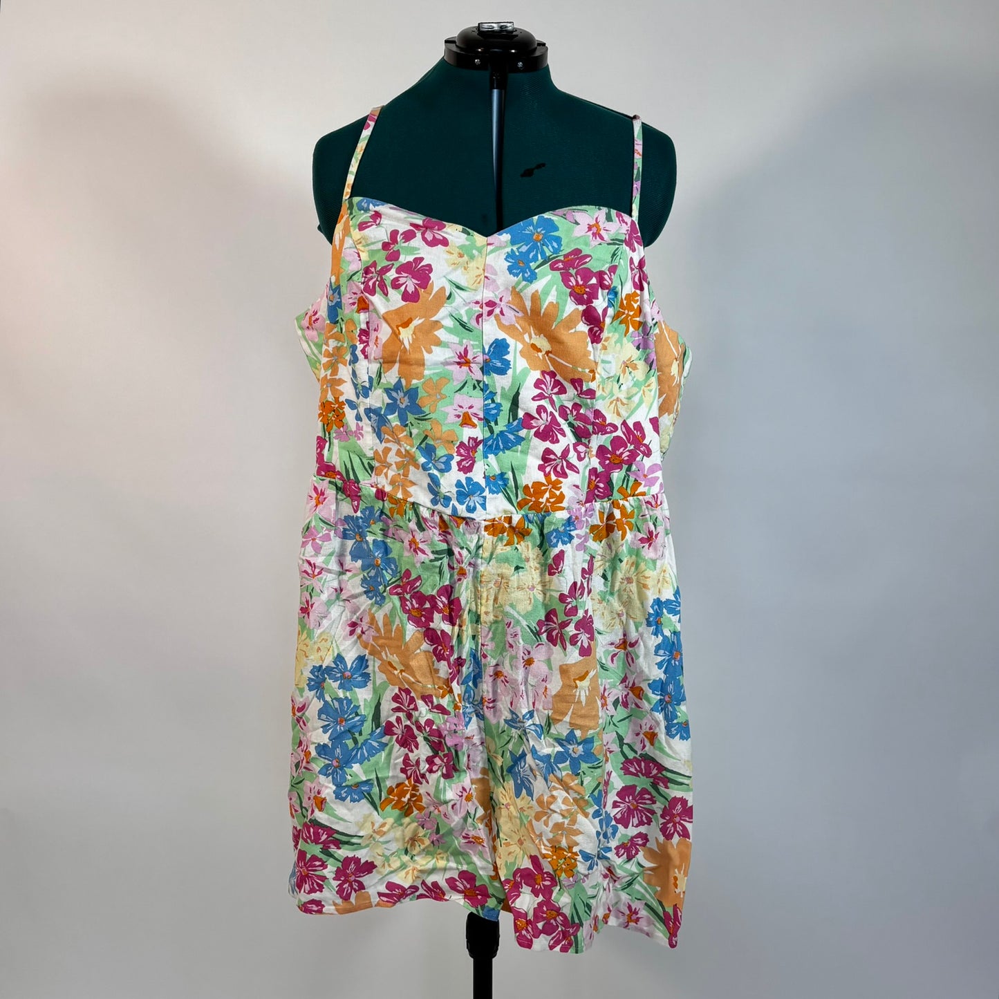 Multicolor Floral Print Sleeveless Romper