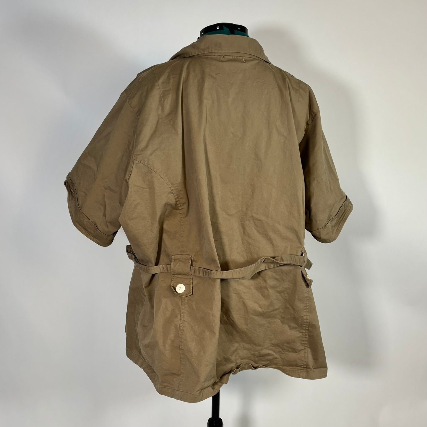 Ulla Popken Olive Green Short Sleeve Jacket Top