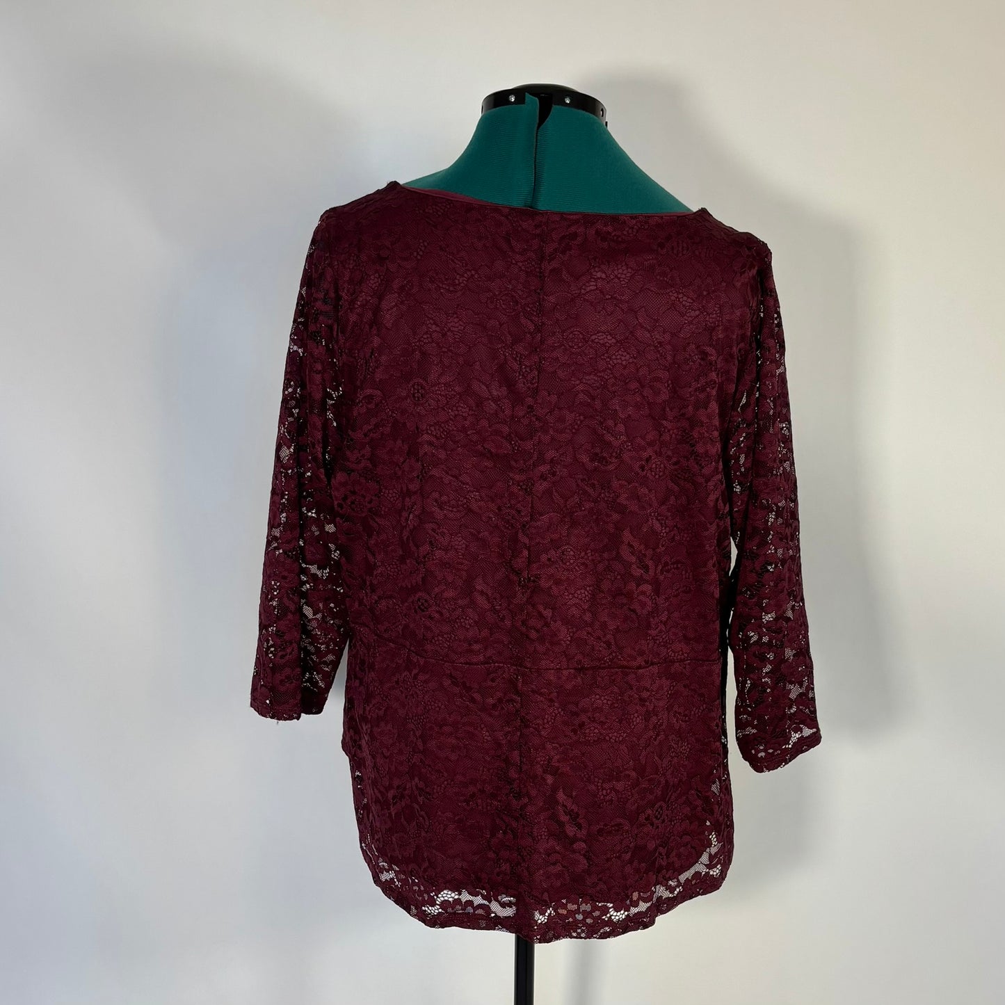 Burgundy Lace Overlay Top