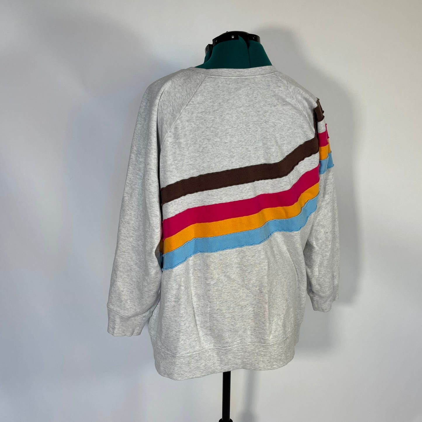 Torrid Ash Grey and Rainbow Crewneck Sweatshirt