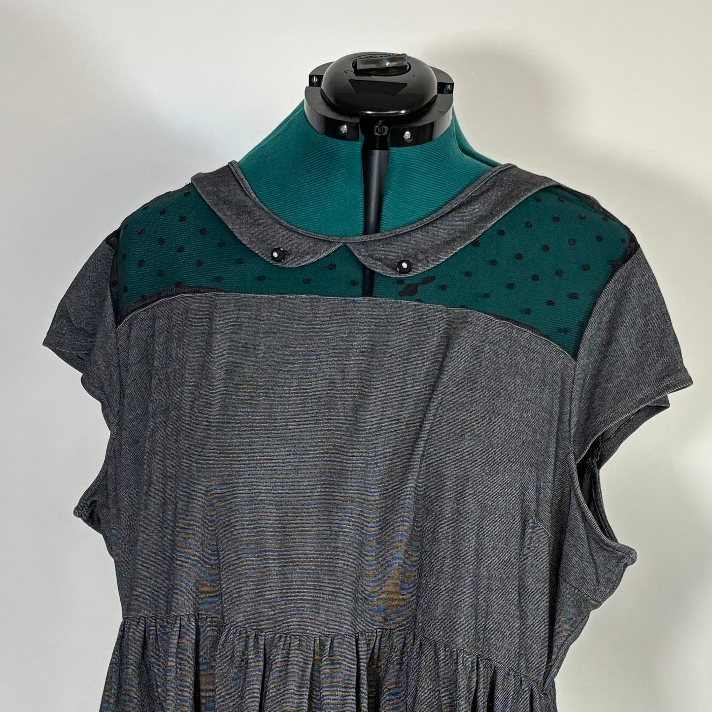 Modcloth Graphite Grey Peter Pan Collar Dress with Pockets