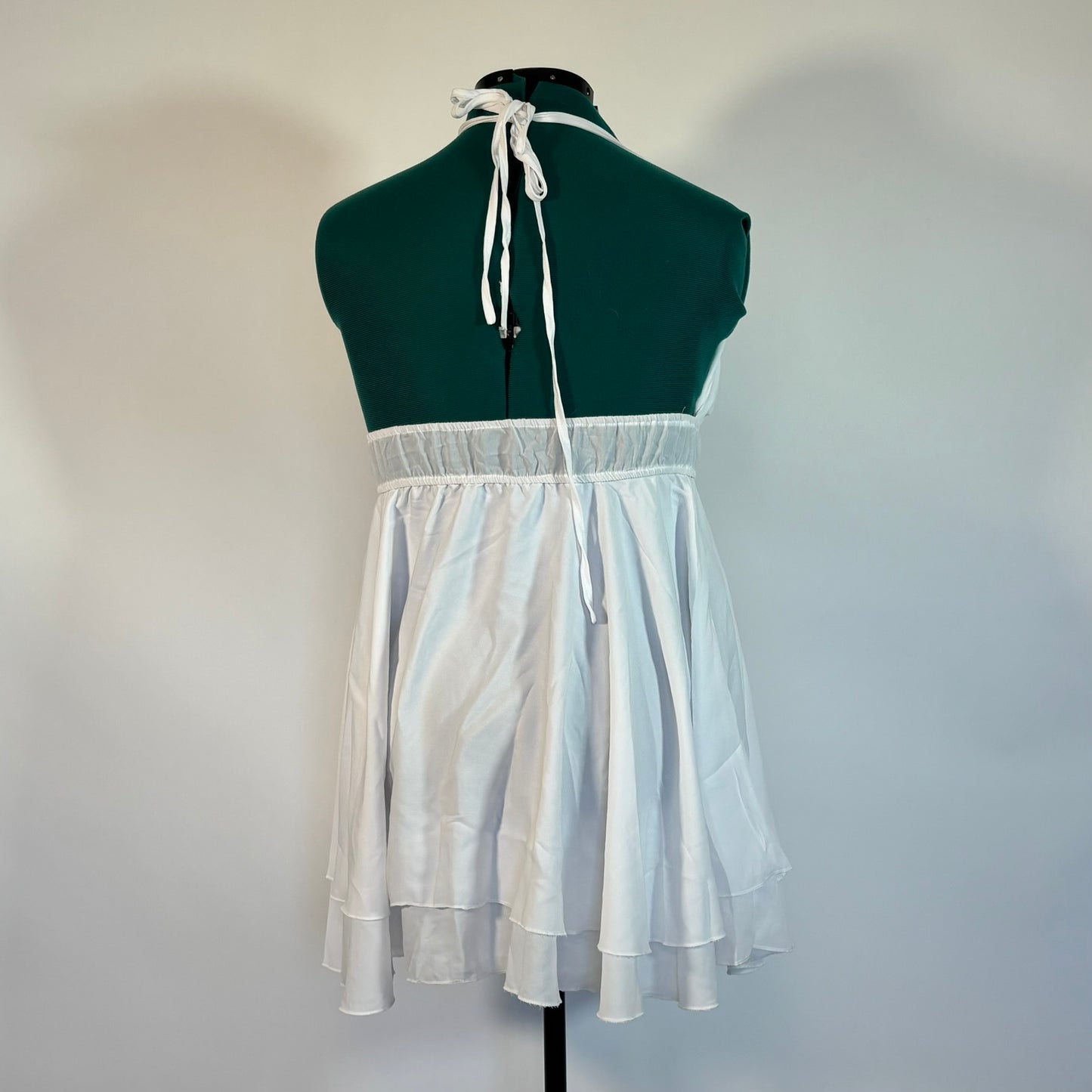 White Tiered Ruffle Halter Top