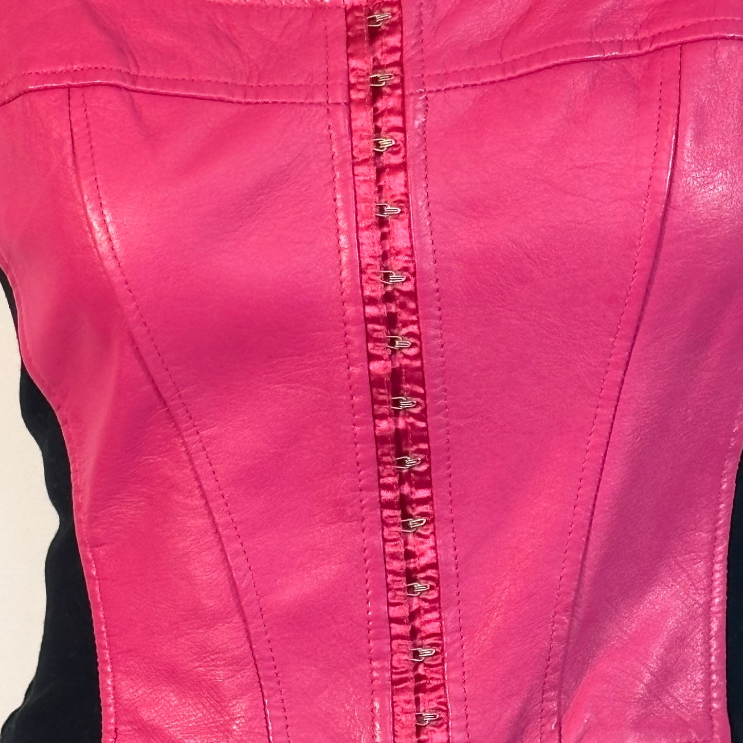 Vintage Pink Leather Bustier