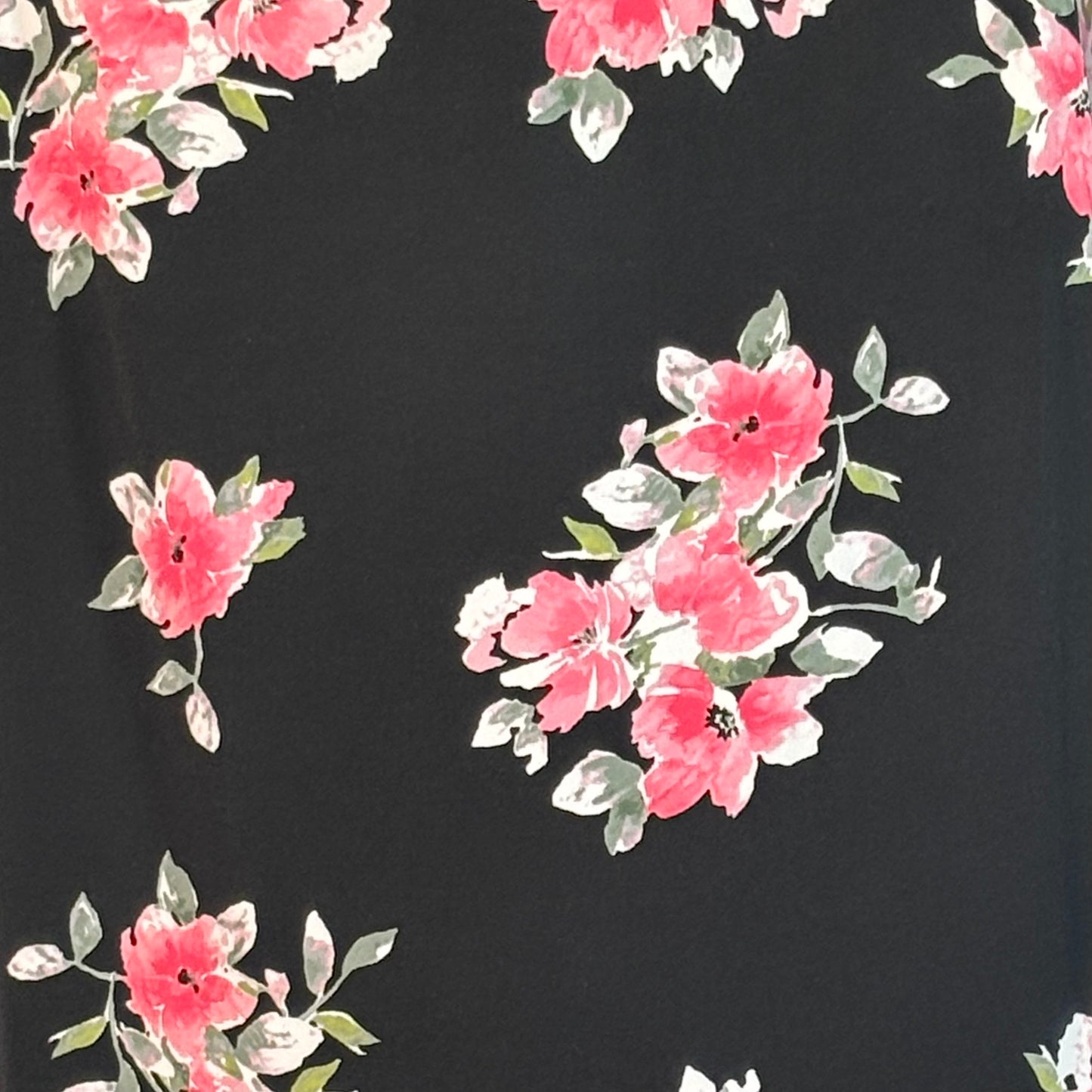 Torrid Black Tank with Pink Rose Pattern