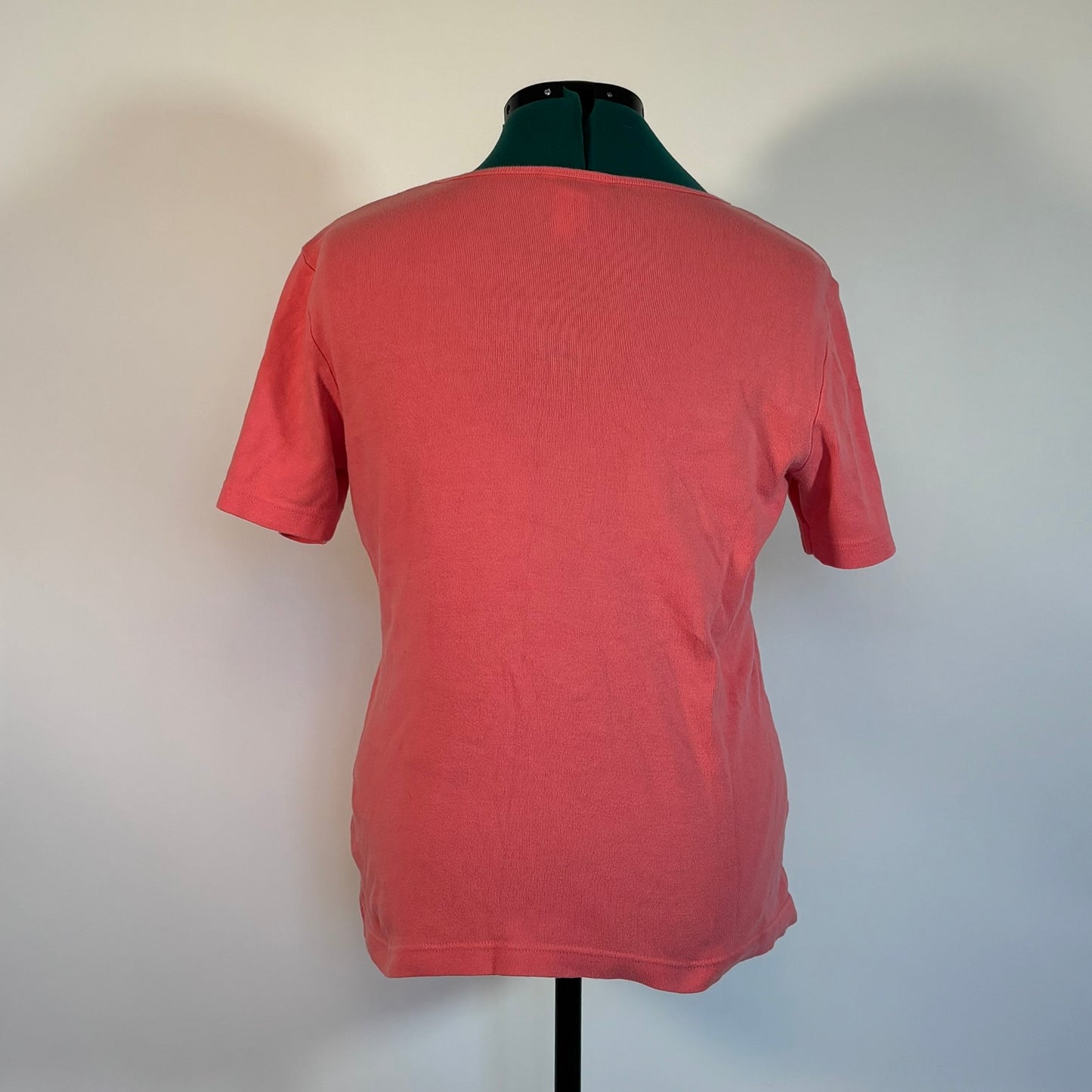 Vintage Peach T Shirt with Rainbow Rhinestones