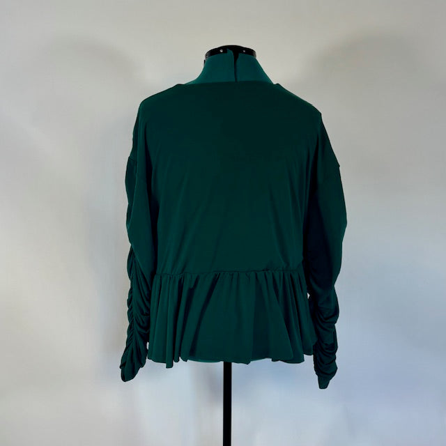 Eloquii Green Long Sleeve Ruched Top NWT