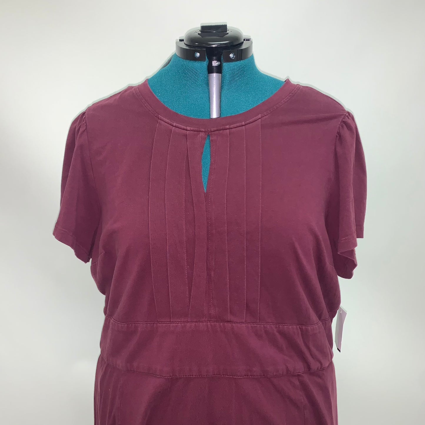 Burgundy Pleated Front Dress