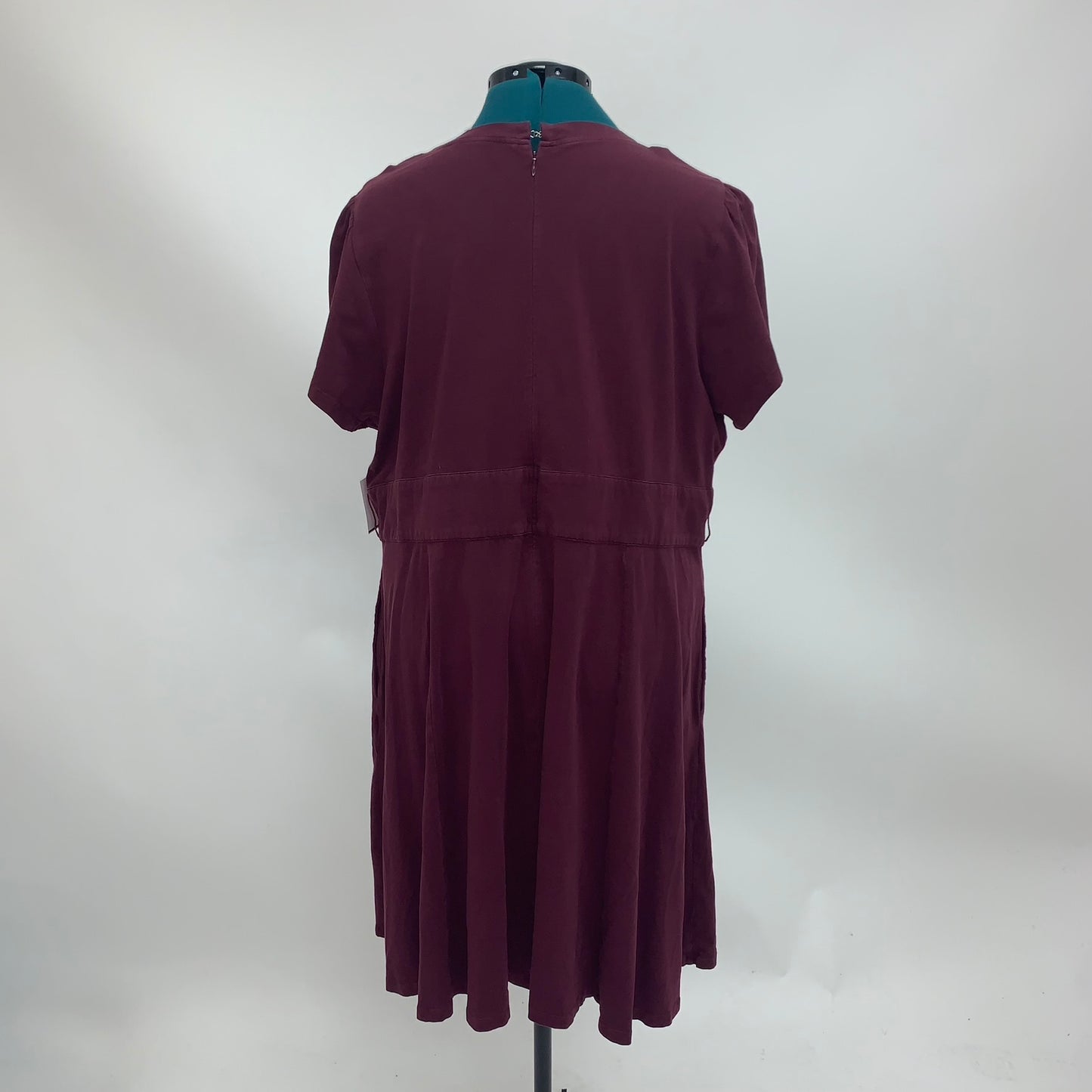 Burgundy Pleated Front Dress
