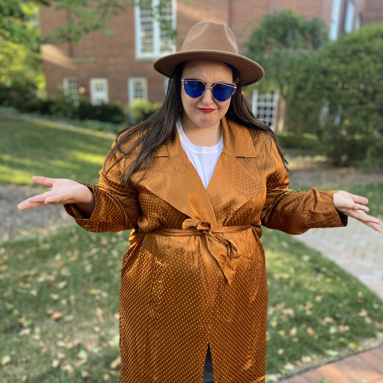 Satin Rust Orange Lightweight Wrap Jacket