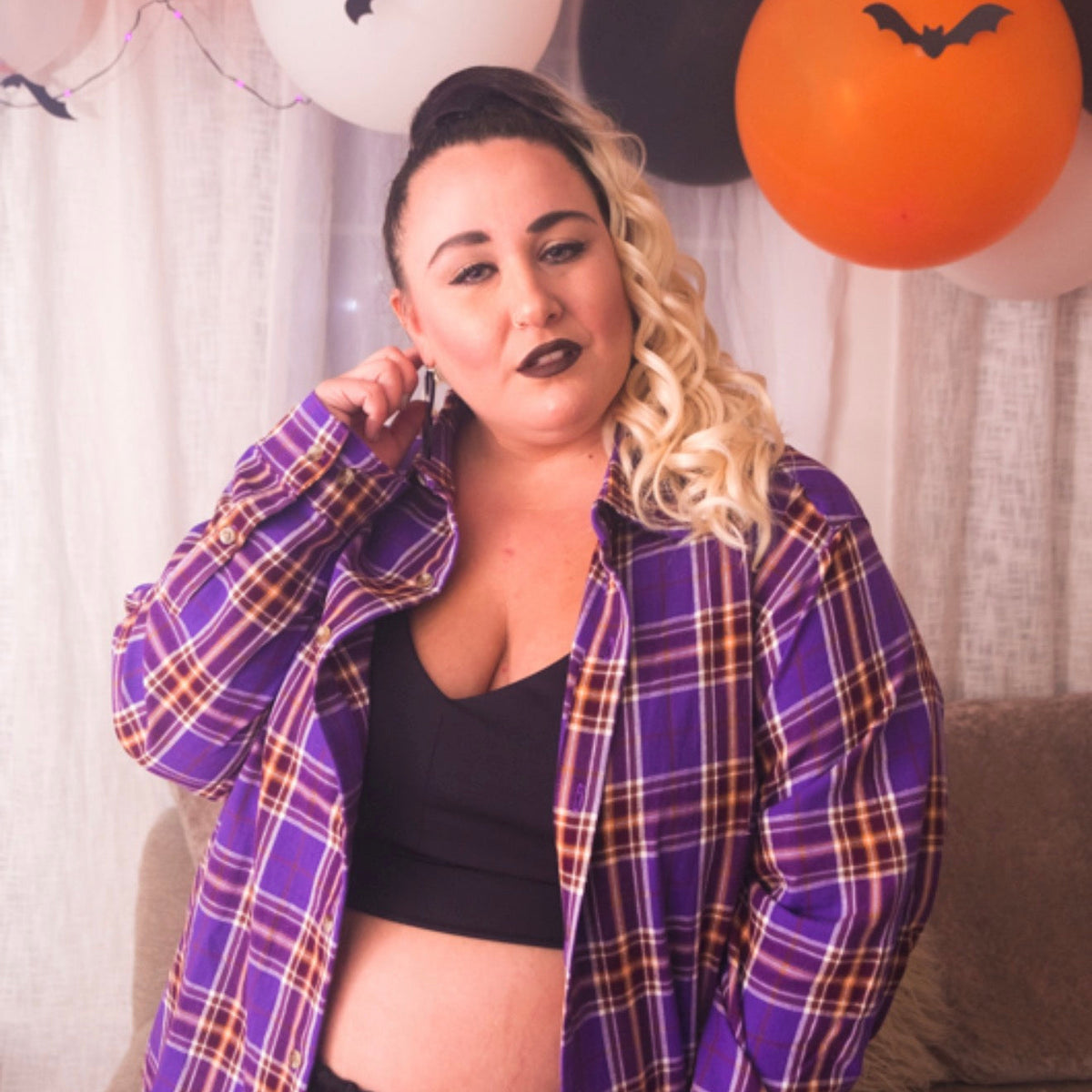 Disney X Cakeworthy Hocus Pocus "Amuck Amuck Amuck" Purple Flannel