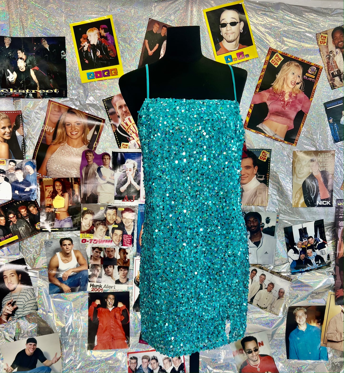 Teal Sequin Party Dress
