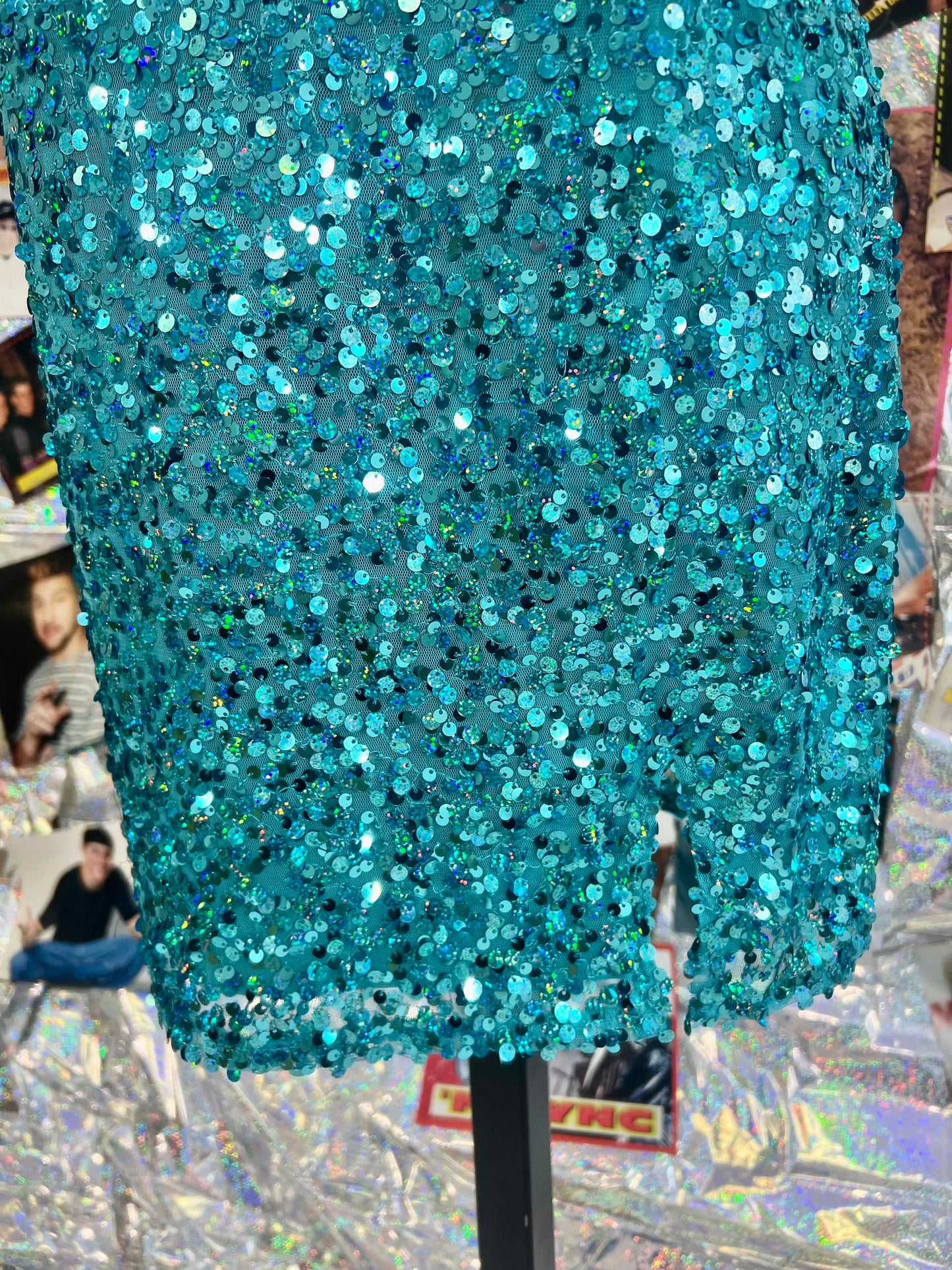 Teal Sequin Party Dress