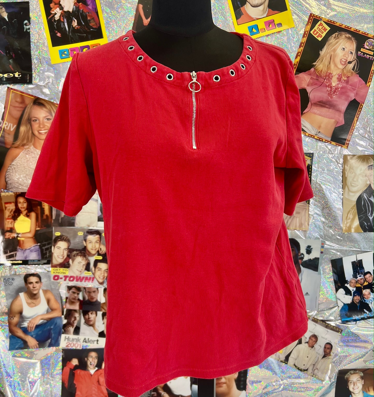 Red Zip Front Shirt