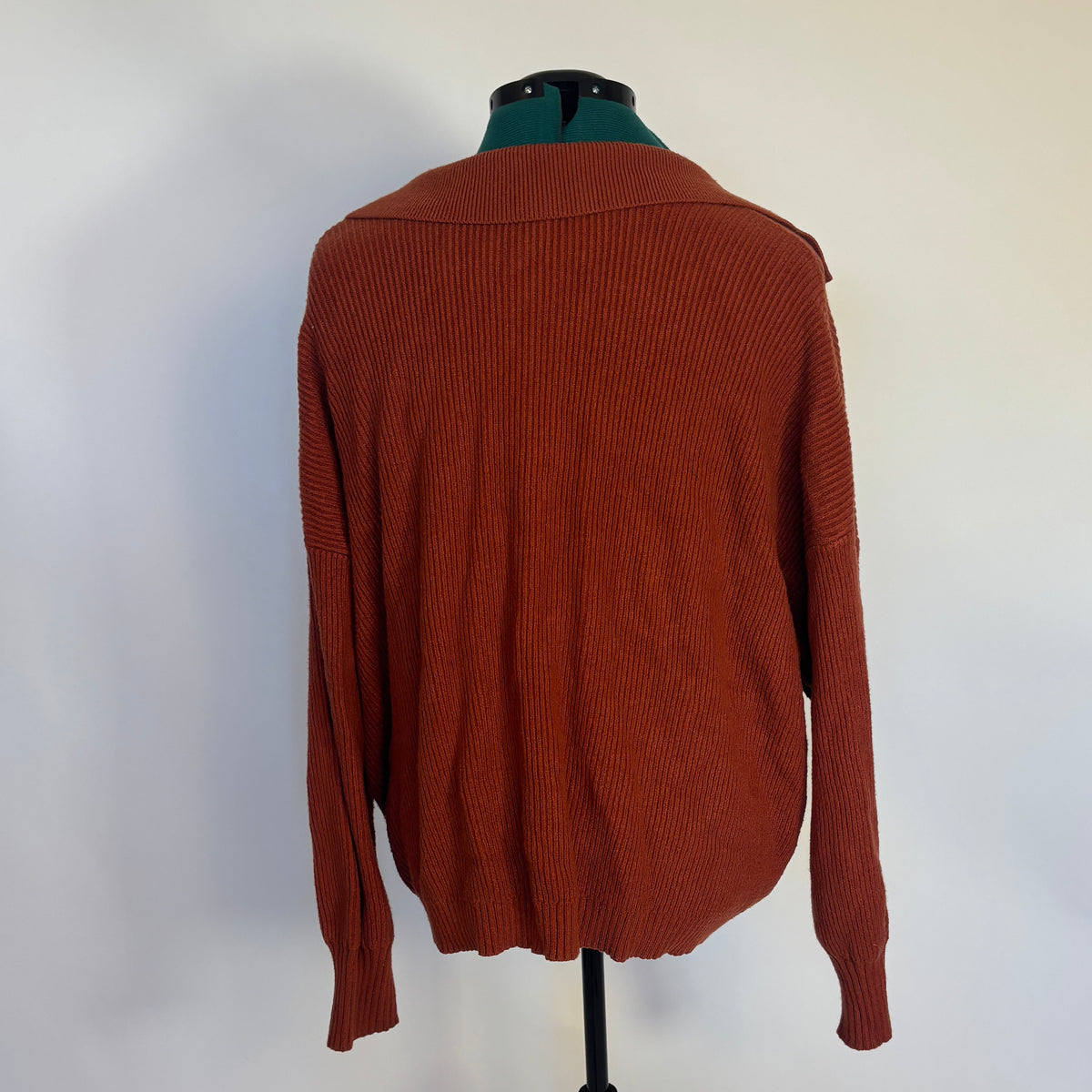 Eloquii Elements Rust Colored Ribbed Sweater