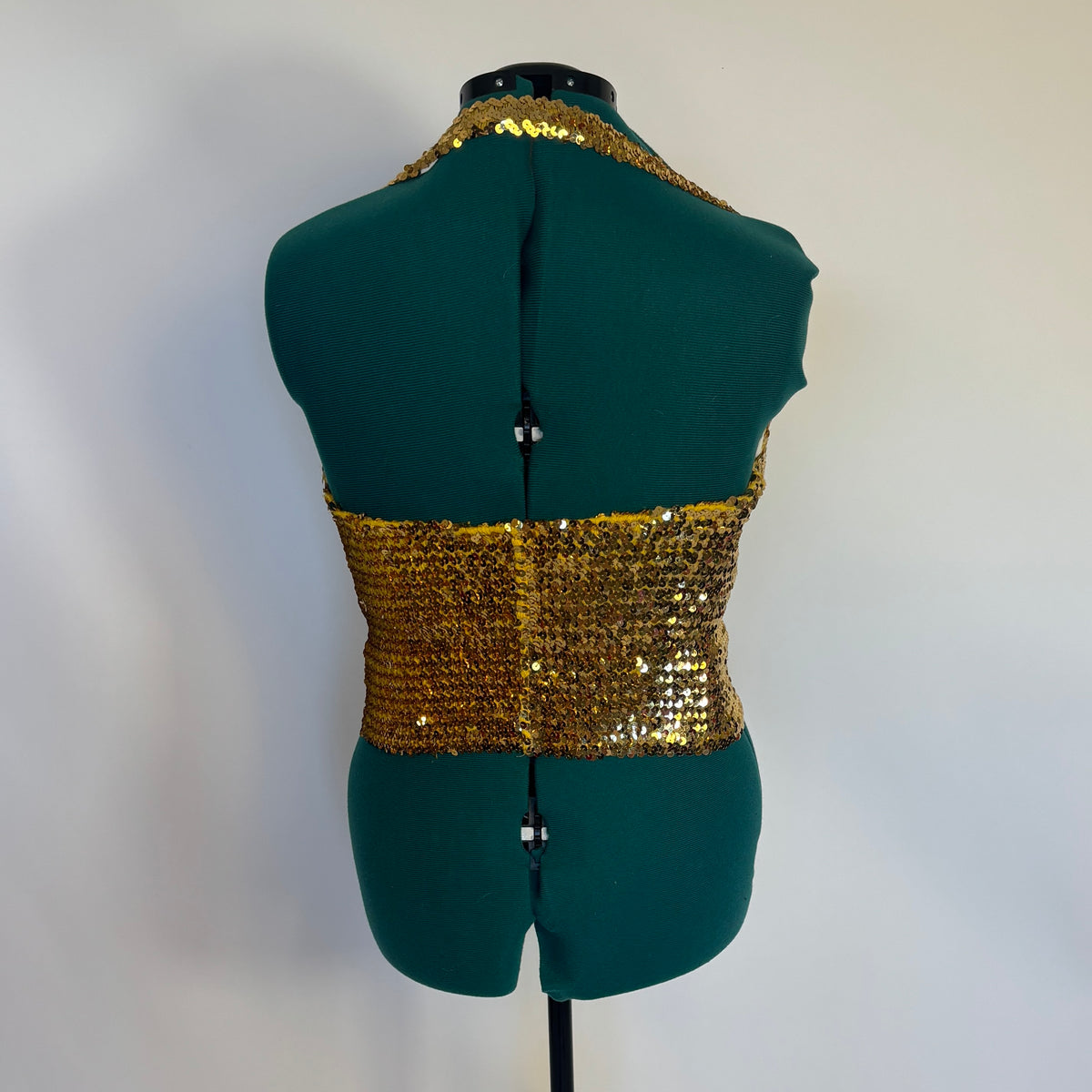 Vintage Fredericks of Hollywood Gold Sequin Halter Top