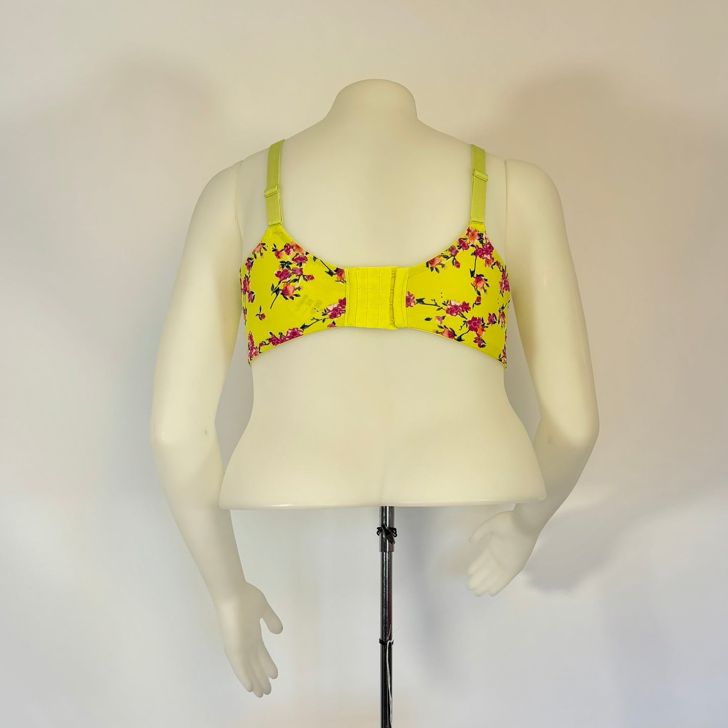 Bright Yellow Floral Push Up Bra (42DD)