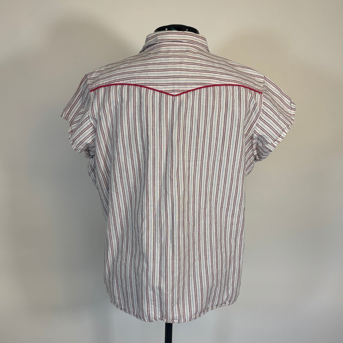 Vintage Wrangler Blues Striped Western Style Button Front Top