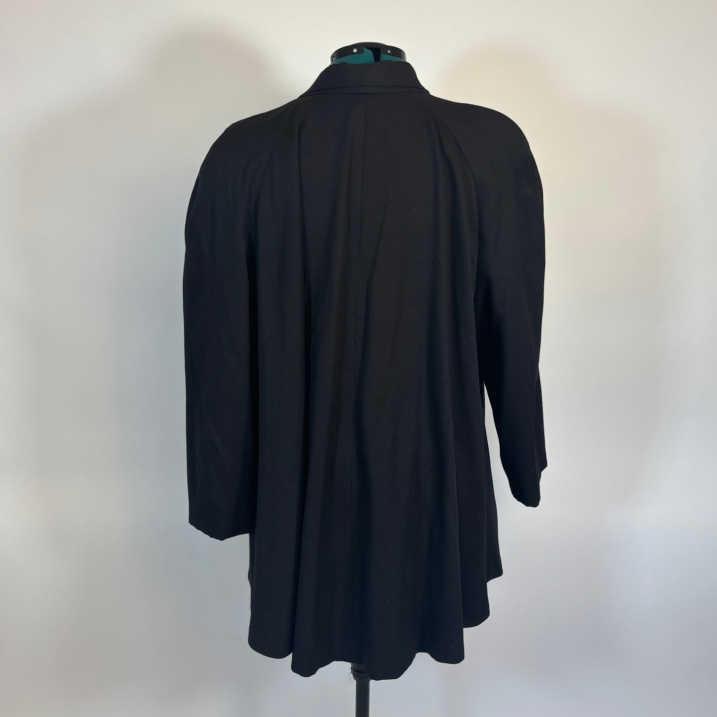Vintage Black Longline Blazer with Navy Beading Detail