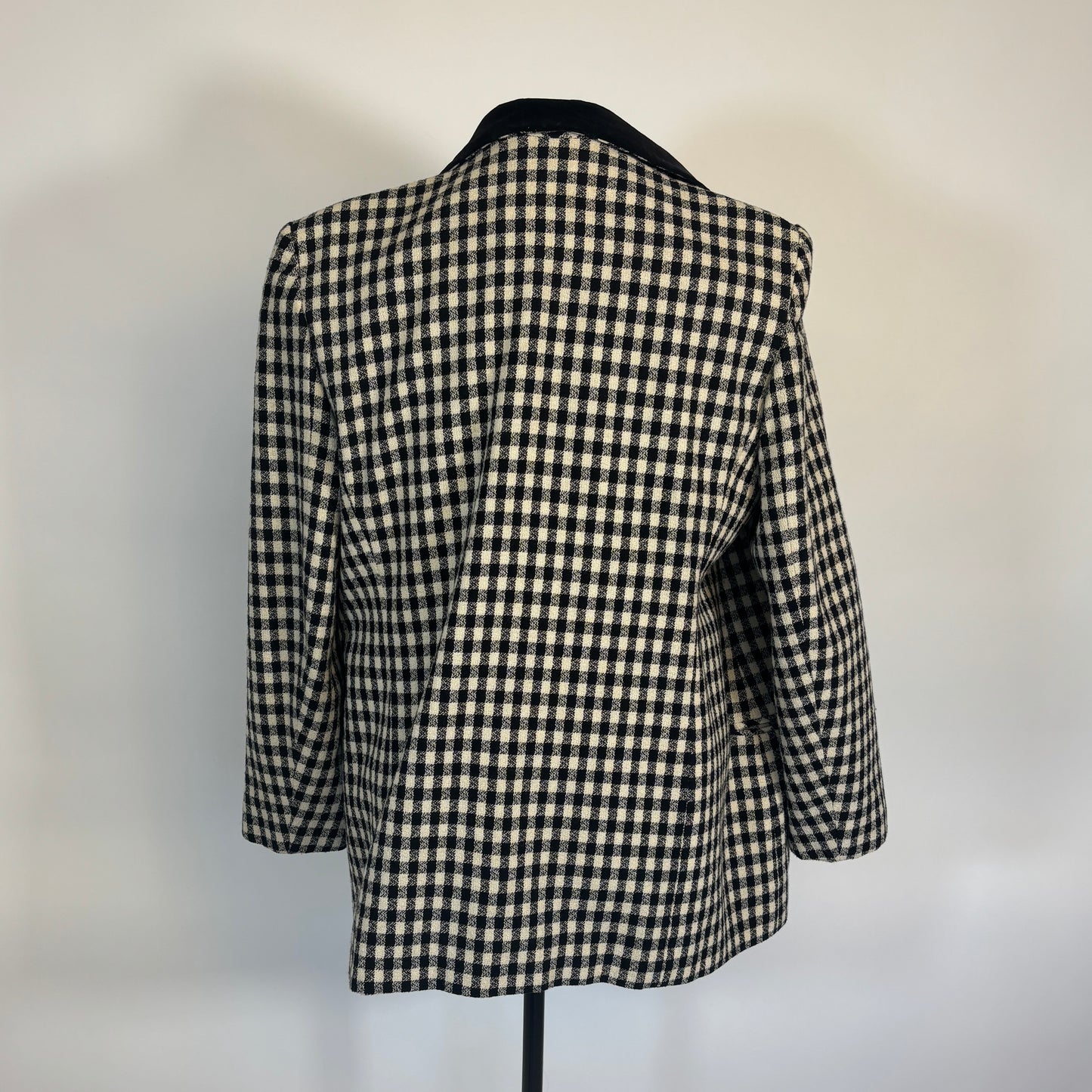 Vintage Wool Blend Gingham Blazer