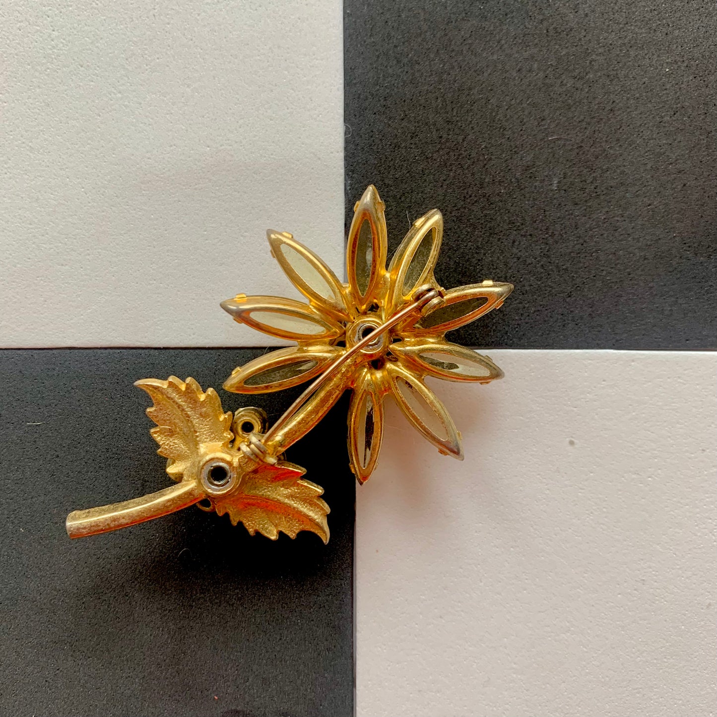 Vintage Juliana Gold-Toned and Jewel Flower Brooch