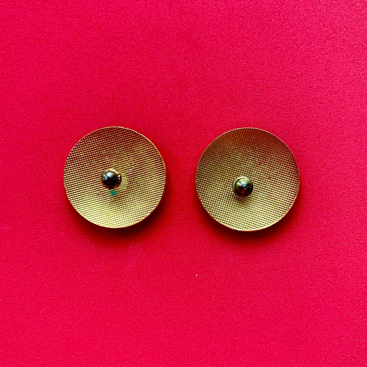 Vintage Cloisonne Orchid Postback Earrings