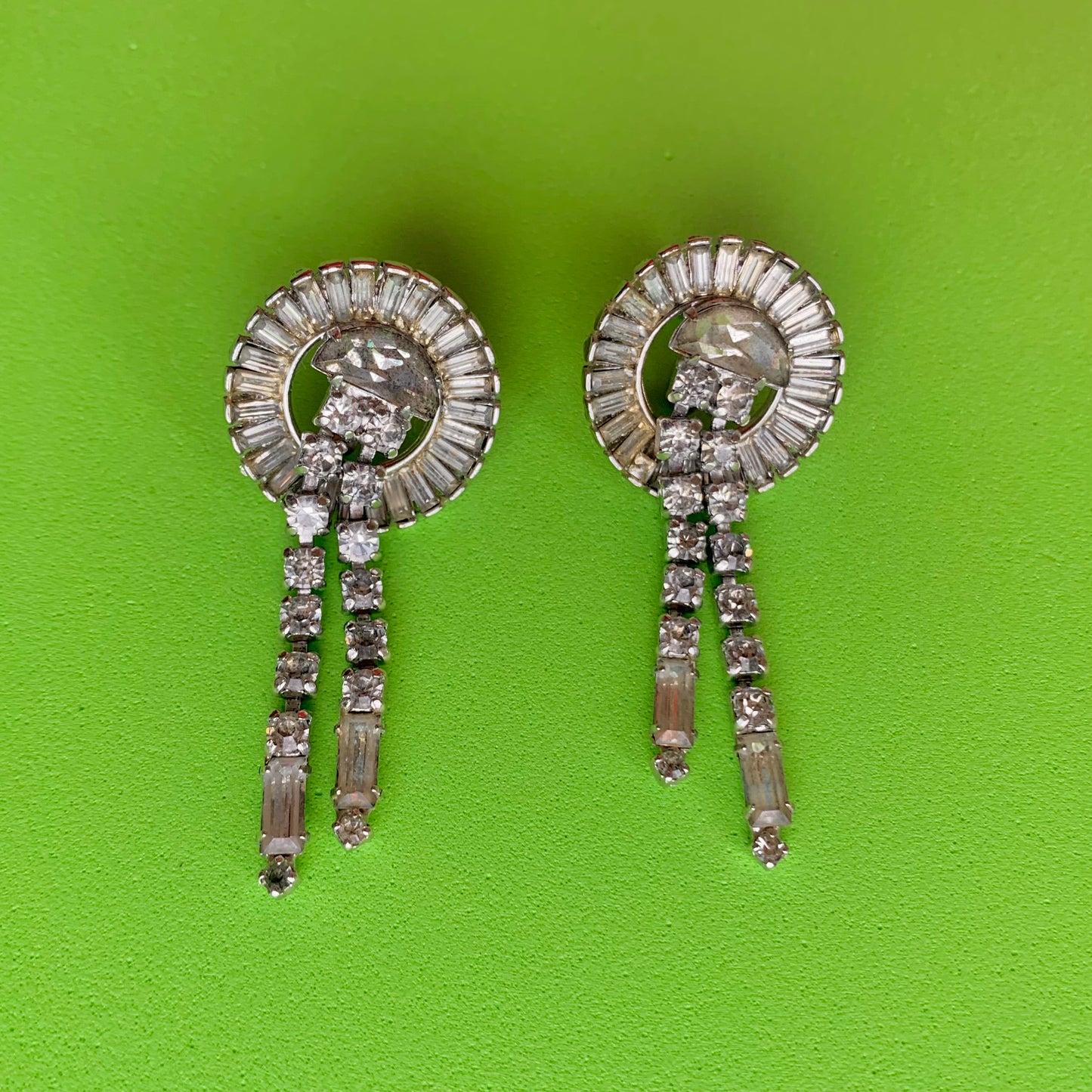 Vintage Rhinestone Screwback Earrings