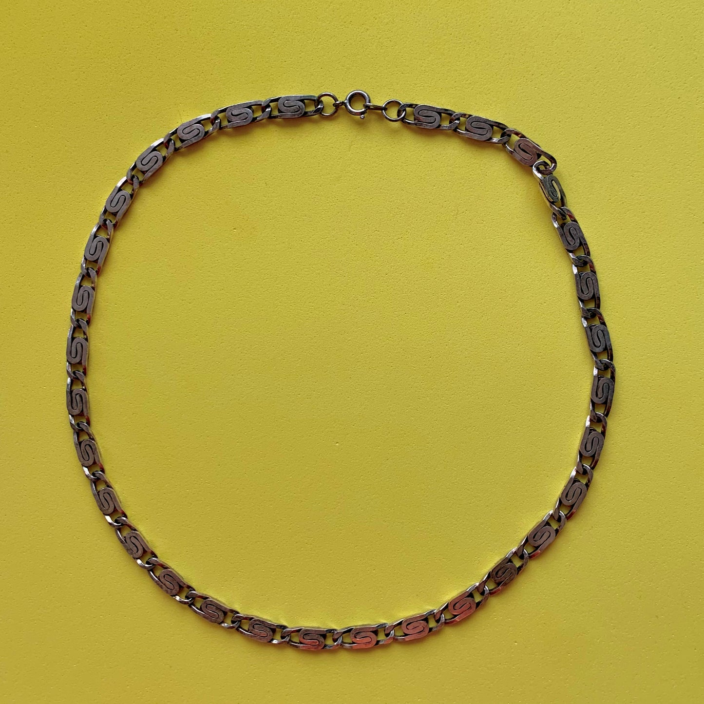 Vintage Silver-Toned S-Chain Necklace