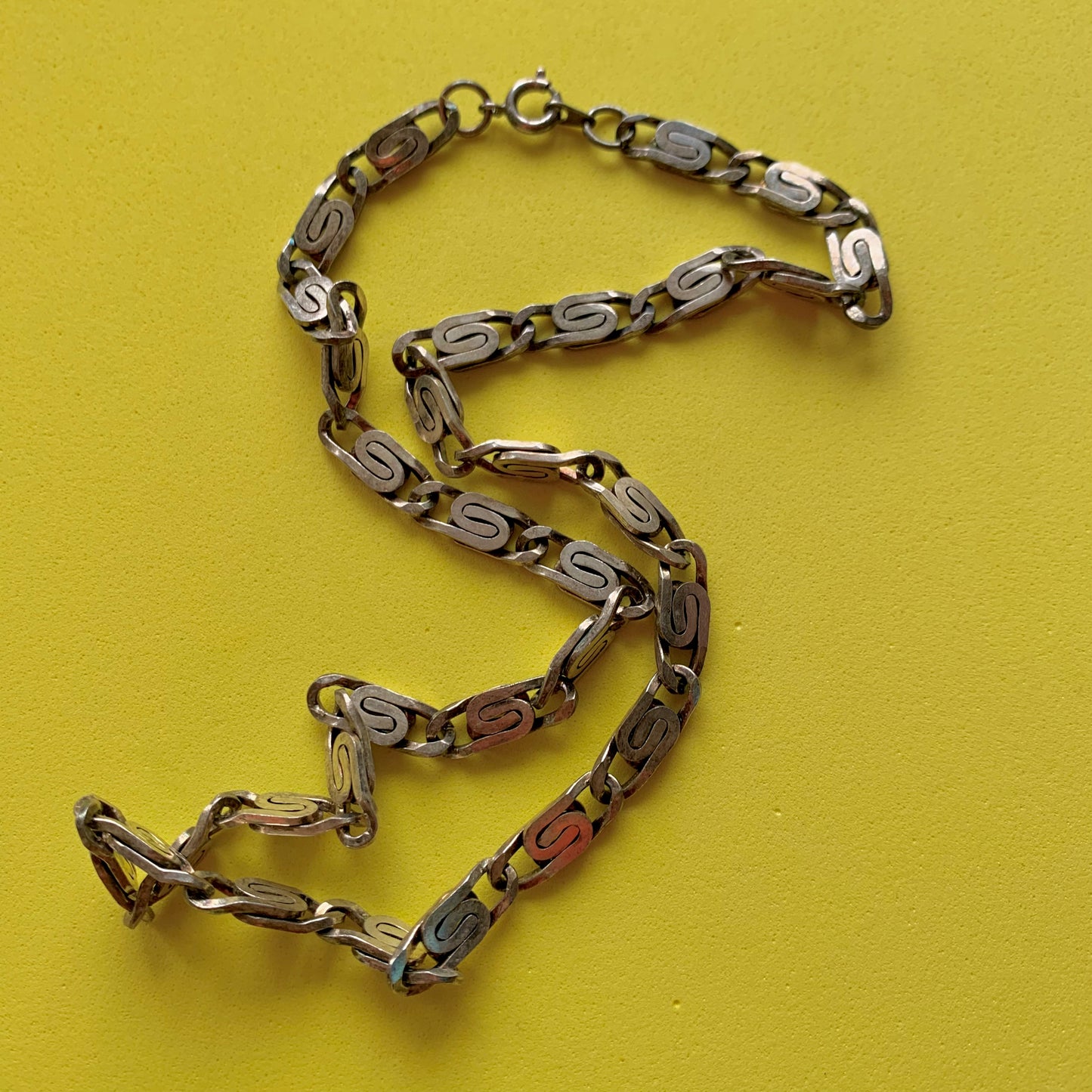 Vintage Silver-Toned S-Chain Necklace