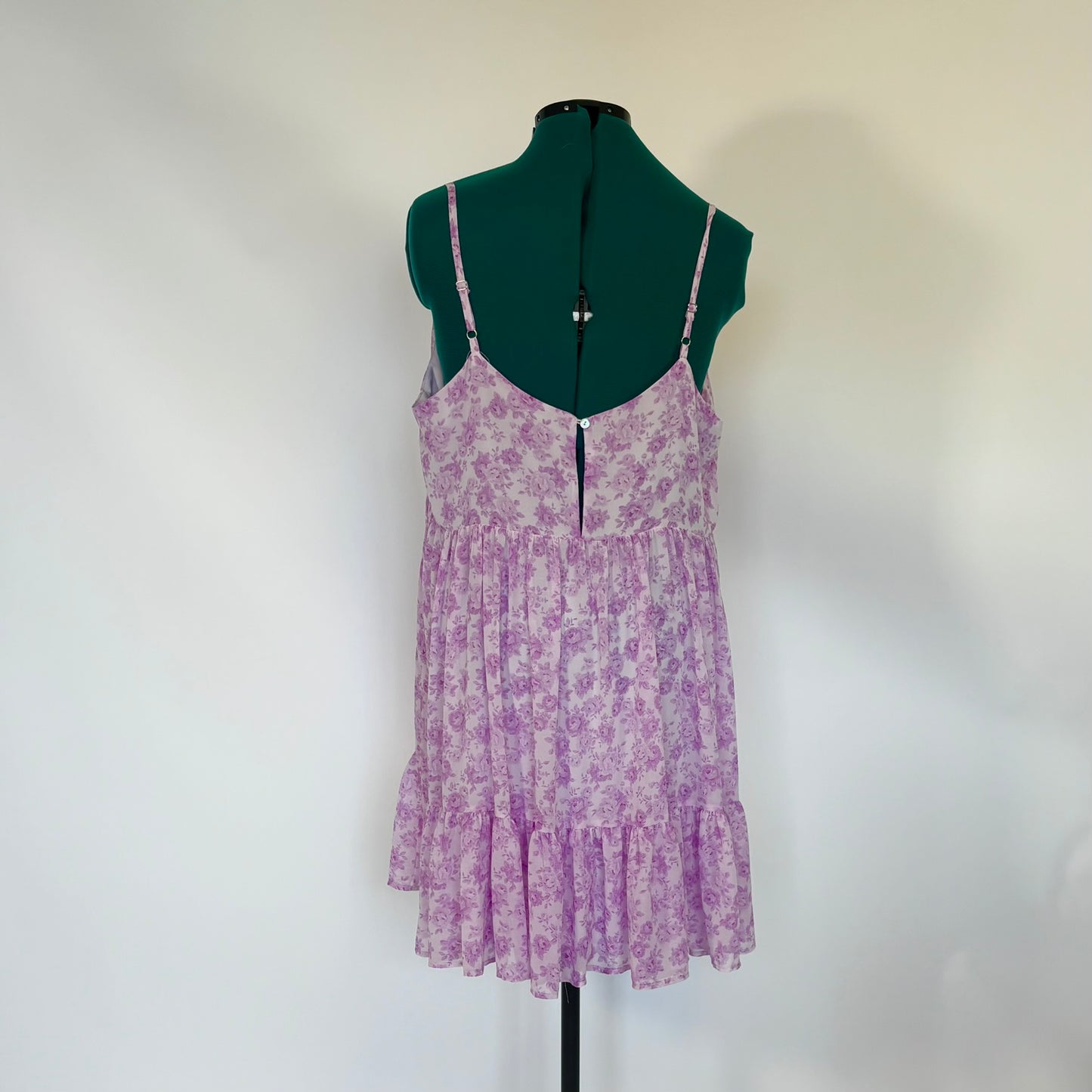 Purple Floral Sleeveless Babydoll Dress