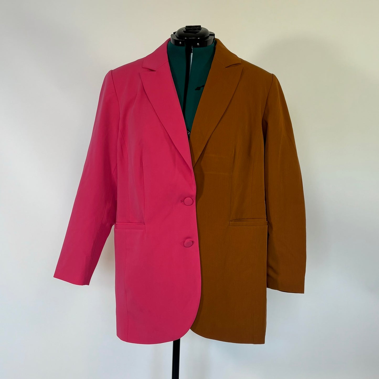 Eloquii Split Tone Pink and Brown Blazer