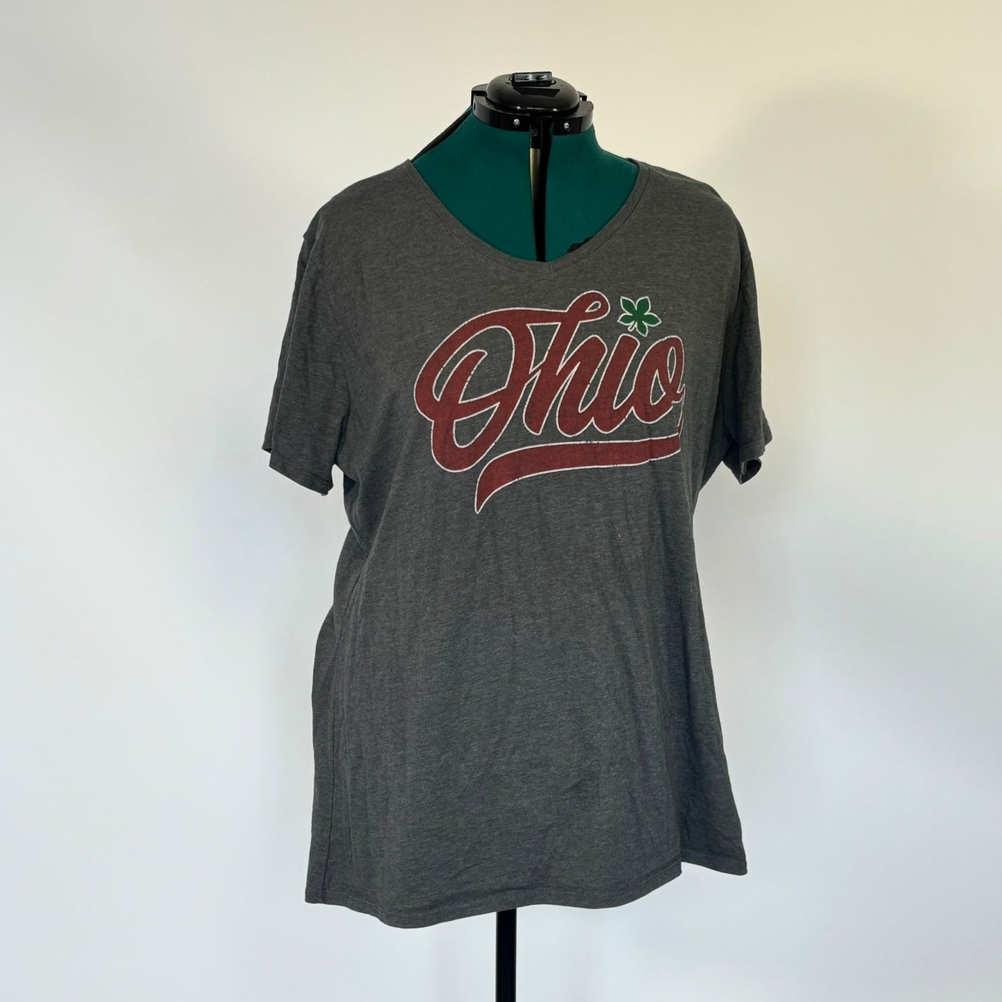 Heather Gray Ohio V Neck Graphic Tee