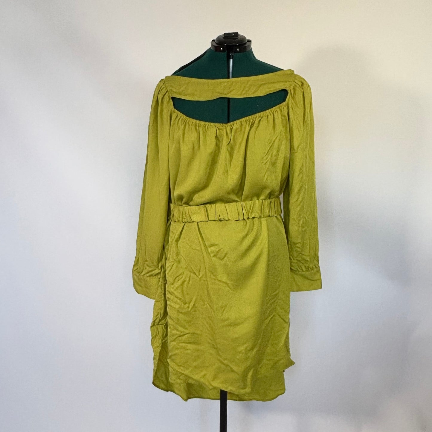 Chartreuse Open Front and Back Dress NWT