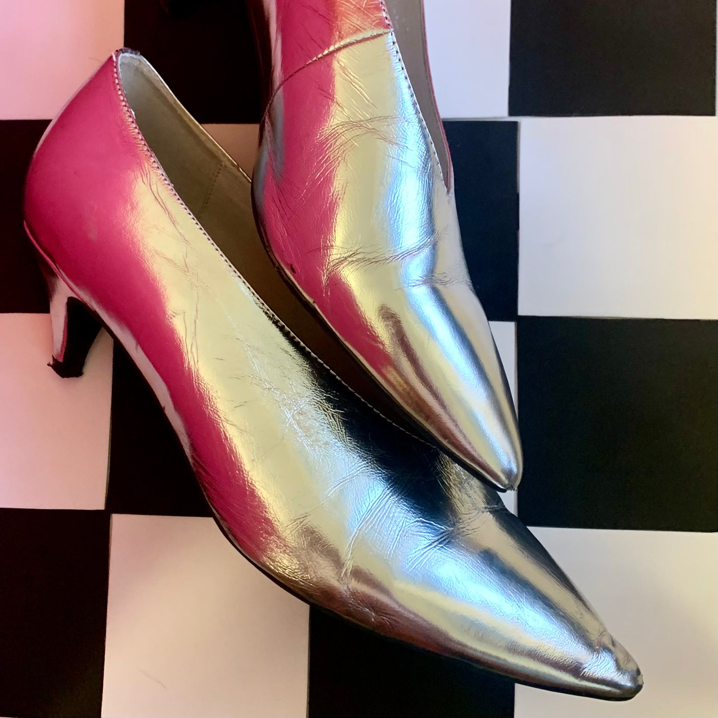 Sz 9.5 Jeffrey Campbell Silver Metallic Heels
