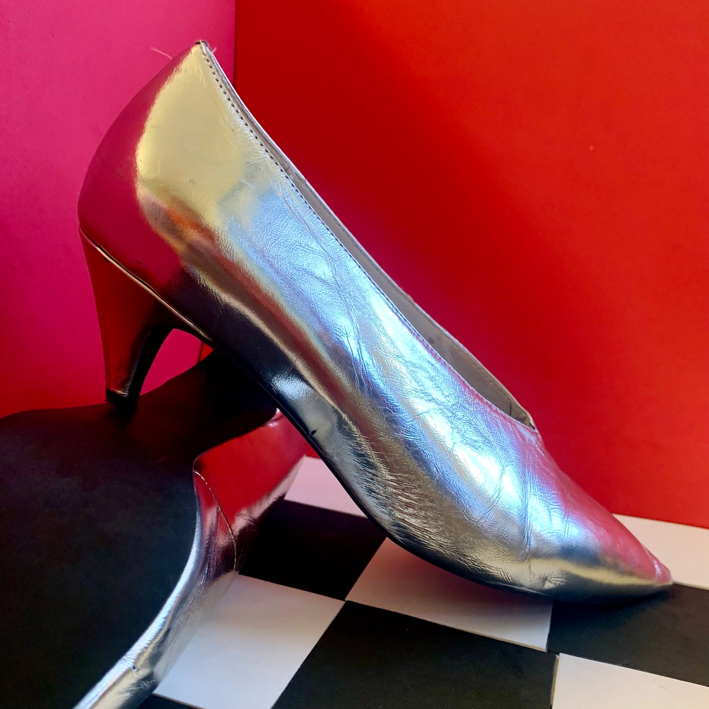 Sz 9.5 Jeffrey Campbell Silver Metallic Heels
