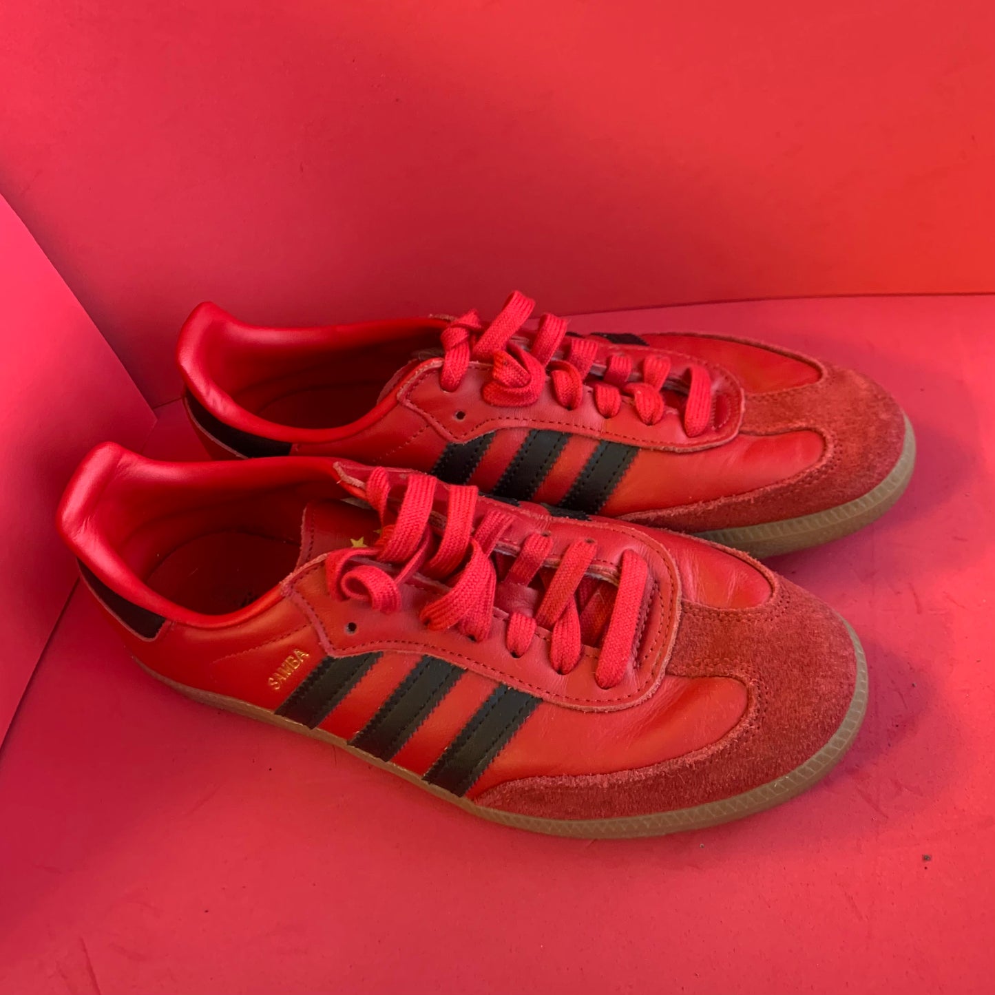 NEW Sz 6m Adidas Originals Samba Team Bayern Munich Red Sneakers