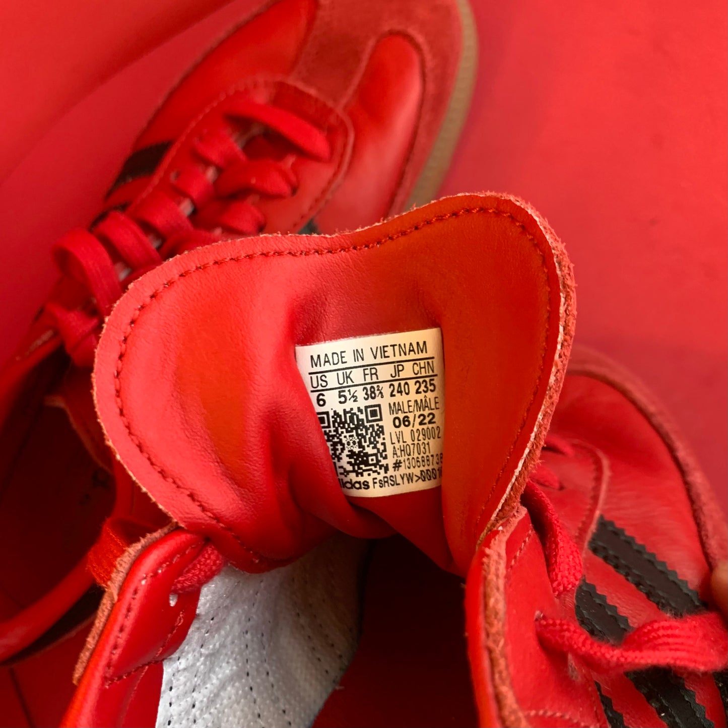 NEW Sz 6m Adidas Originals Samba Team Bayern Munich Red Sneakers