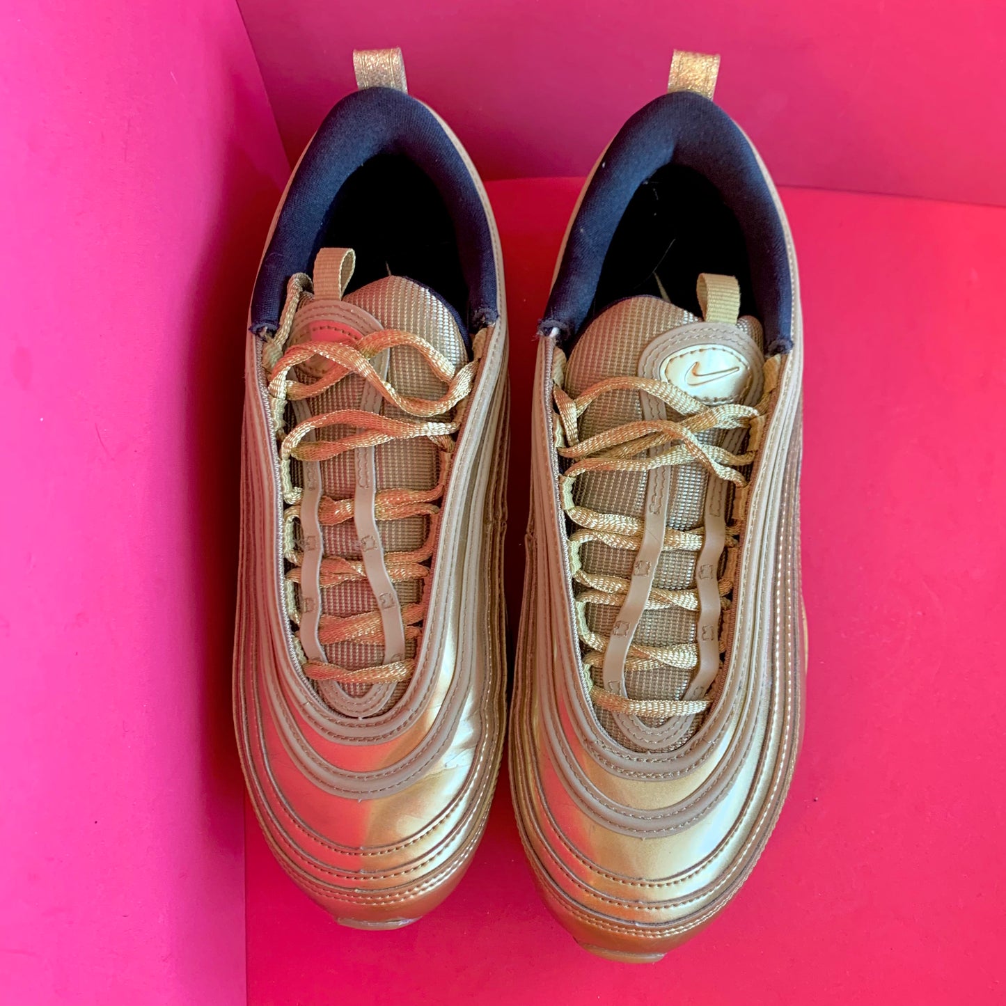 Sz M7 Air Max 97 QS Metallic Gold Sneakers