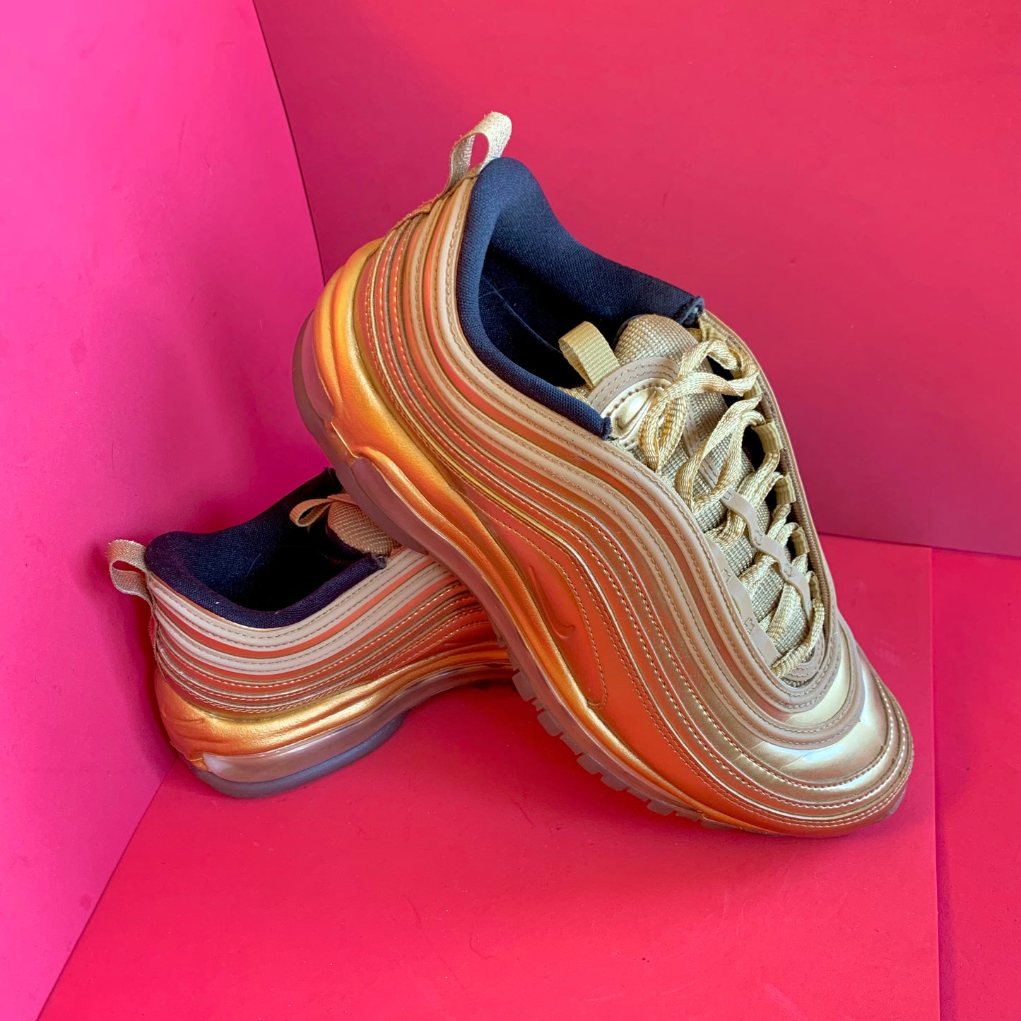 Sz M7 Air Max 97 QS Metallic Gold Sneakers