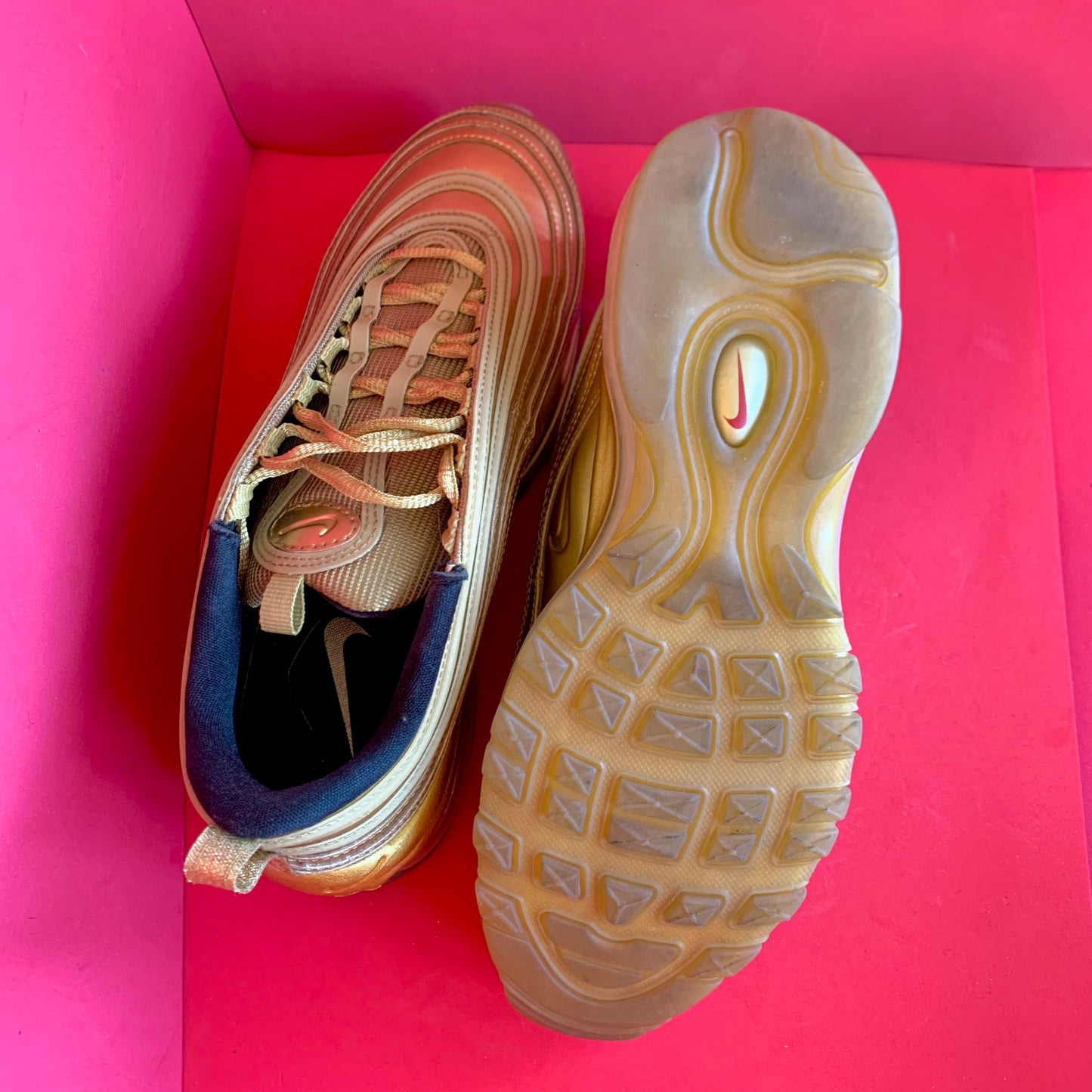 Sz M7 Air Max 97 QS Metallic Gold Sneakers