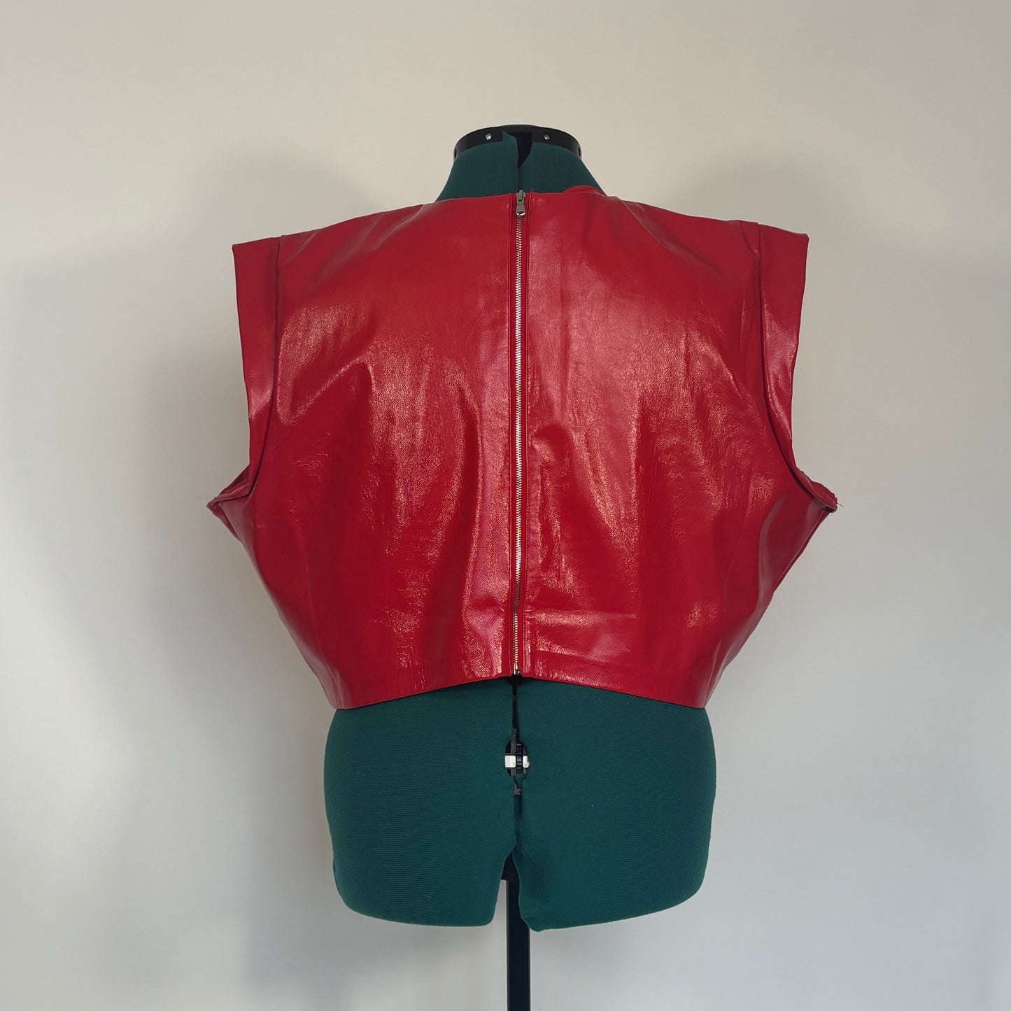 Eloquii Red Faux Leather Zip Back Tank