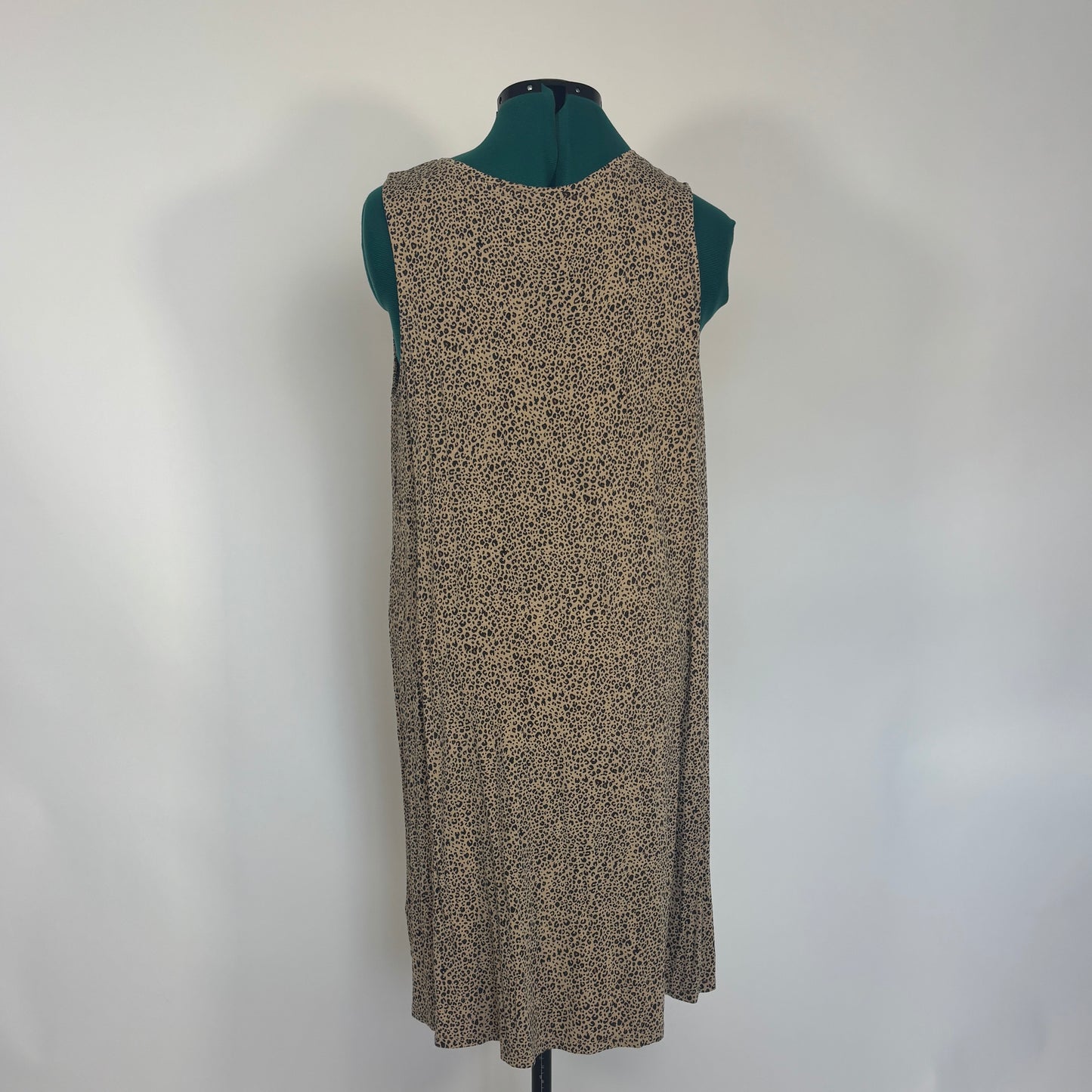 Leopard Print Sleeveless A-Line Midi Dress