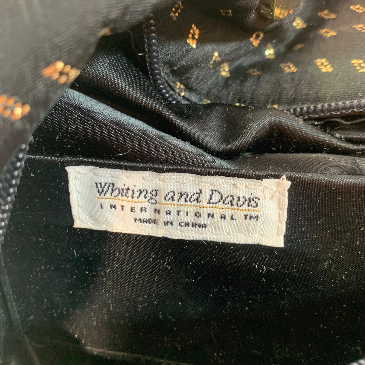 Whiting & Davis Vintage International Black and Gold Mini Bag Purse