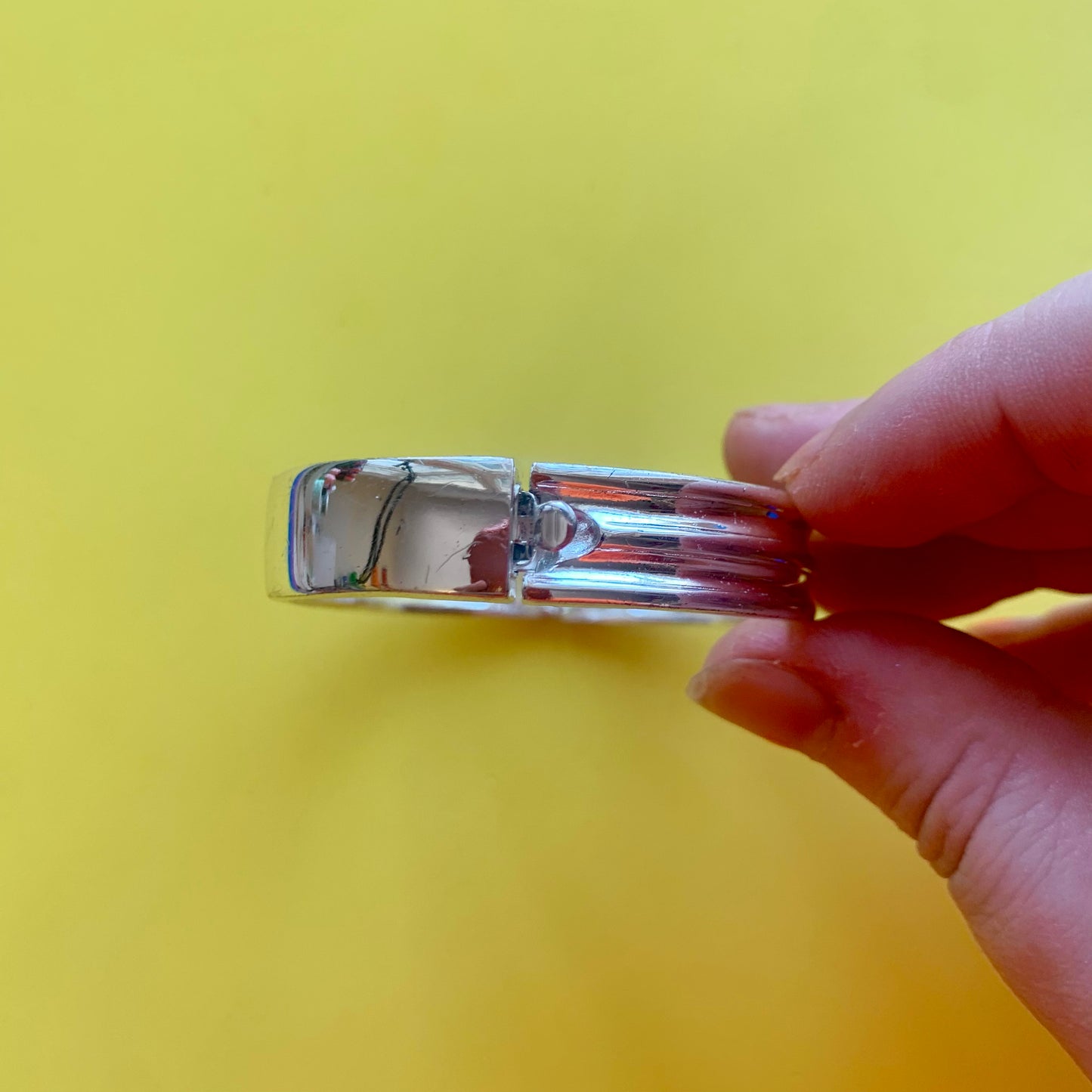 Vintage Clasp Silver-Toned Clamper Bracelet
