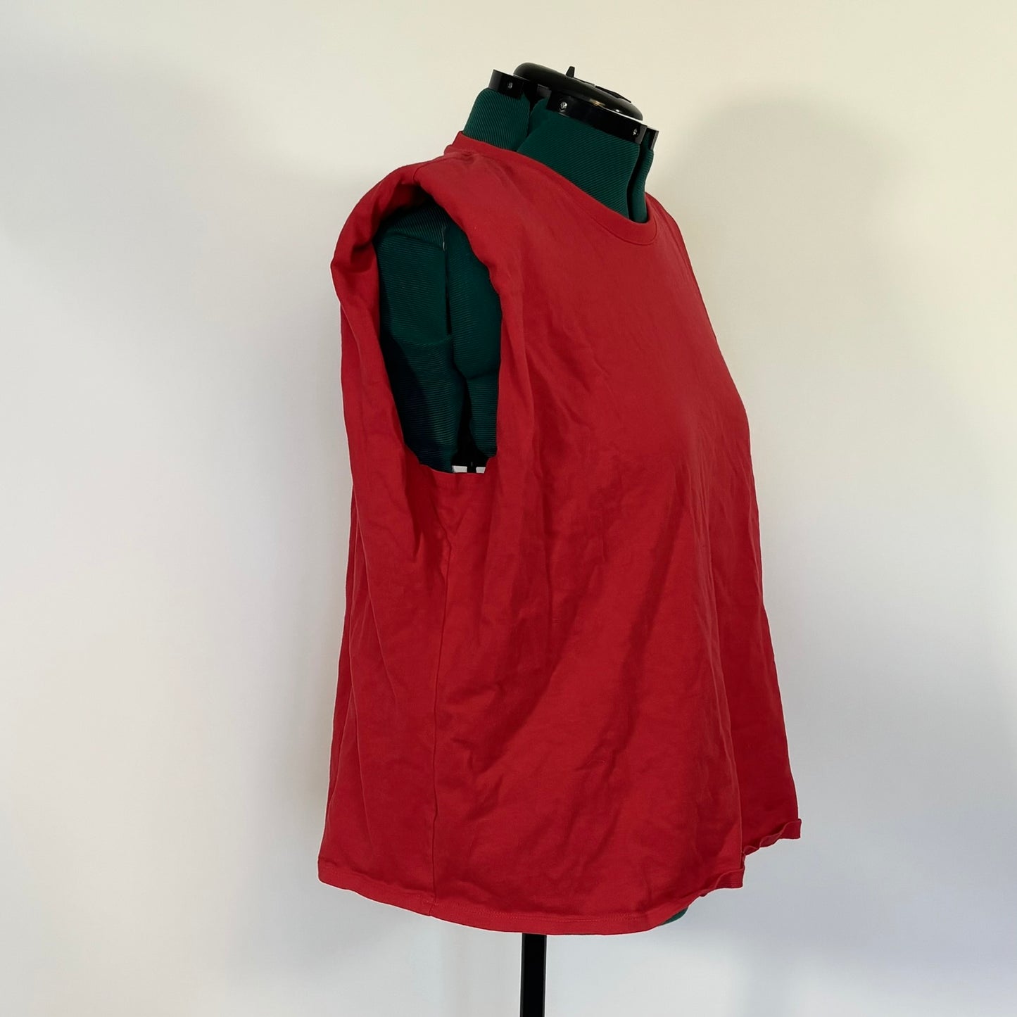 Red Sleeveless Top with Back Cut Out