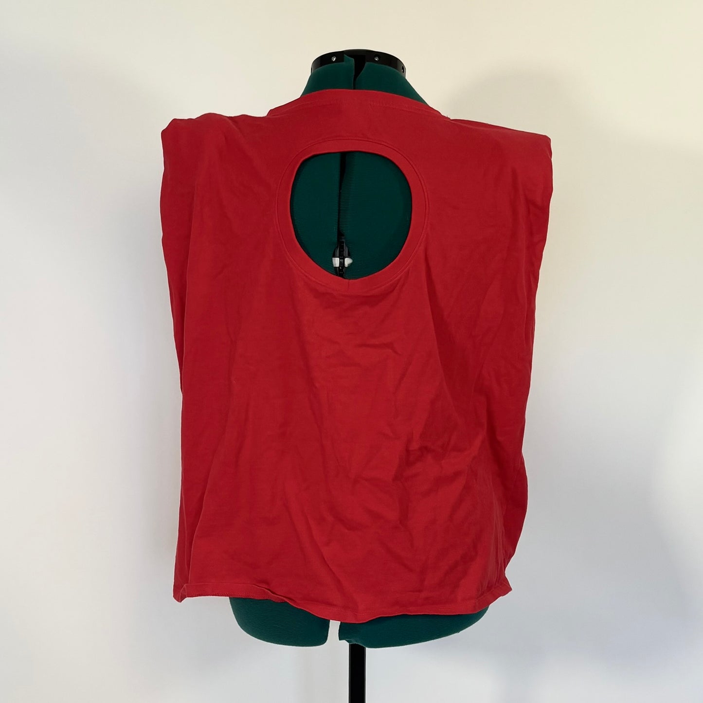 Red Sleeveless Top with Back Cut Out