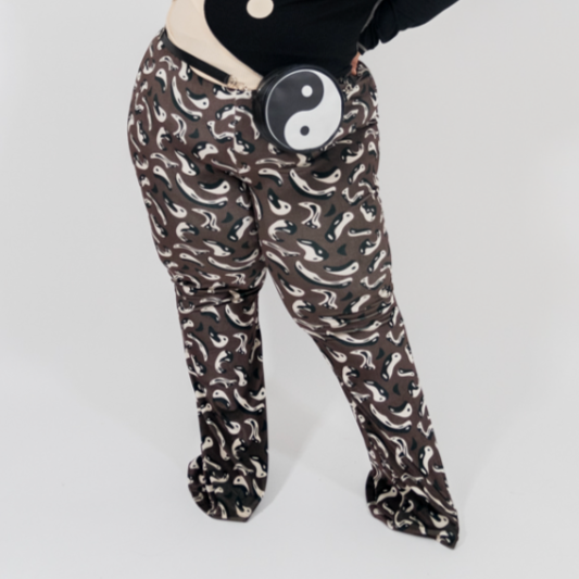 Trippy Yin Yang Velvet Flares